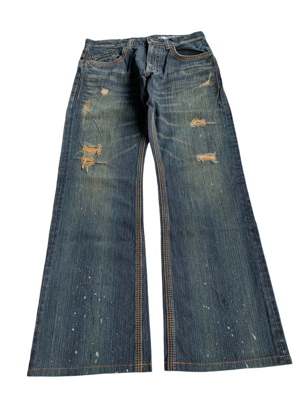 Beauty Beast × Edwin × If Six Was Nine EDWIN XVS PUNK STYLE RUSTY MUDMAX DISTRESSED DENIM☠️🎌 Size US 32 / EU 48 - 2 Thumbnail