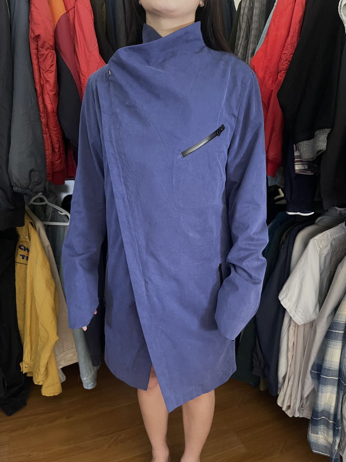 If Six Was Nine THE ♰ TWELVE ♰ Asymmetrical Wrap Coat In Blue Size M / US 6-8 / IT 42-44 - 2 Thumbnail