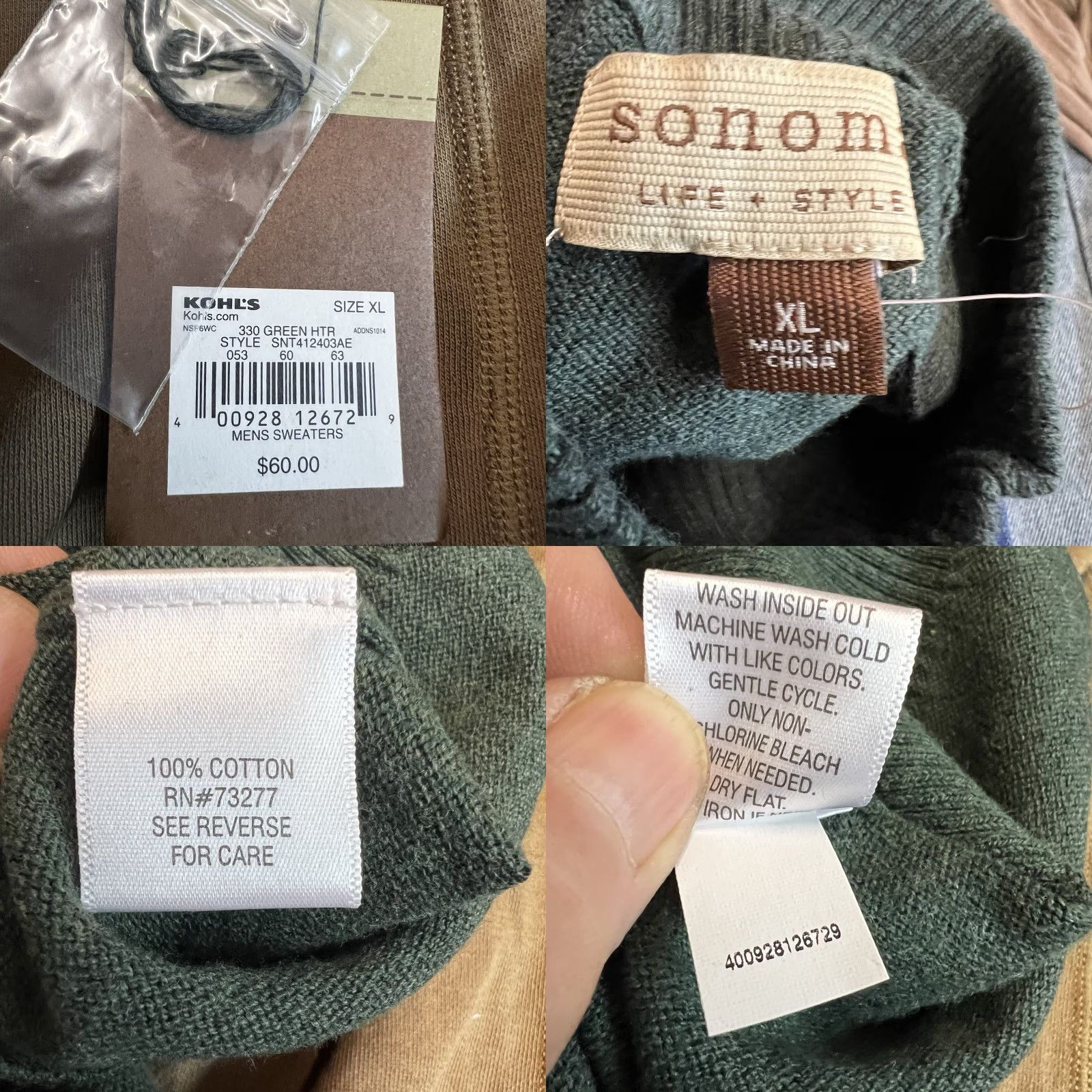 Hunter Sonoma 1/4 Zip Sweater Mens XL Hunter Green Knit Pullover Casual Outdoor Size US XL / EU 56 / 4 - 8 Thumbnail