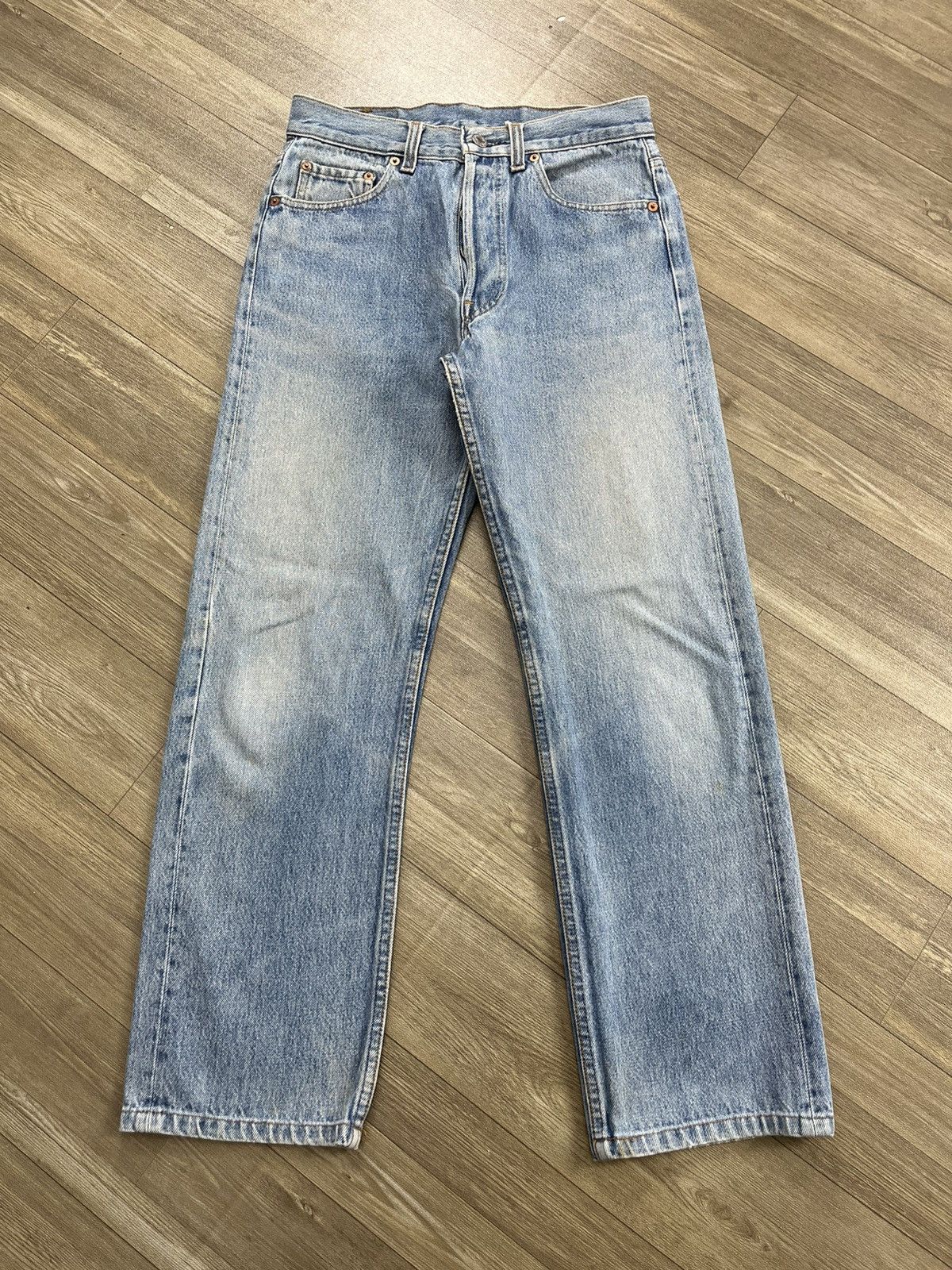 Levi's Vintage Clothing 🇺🇸1990s Vintage Levis 501XX 29x36 Light Blue Straight Jeans Size US 29 - 1 Thumbnail