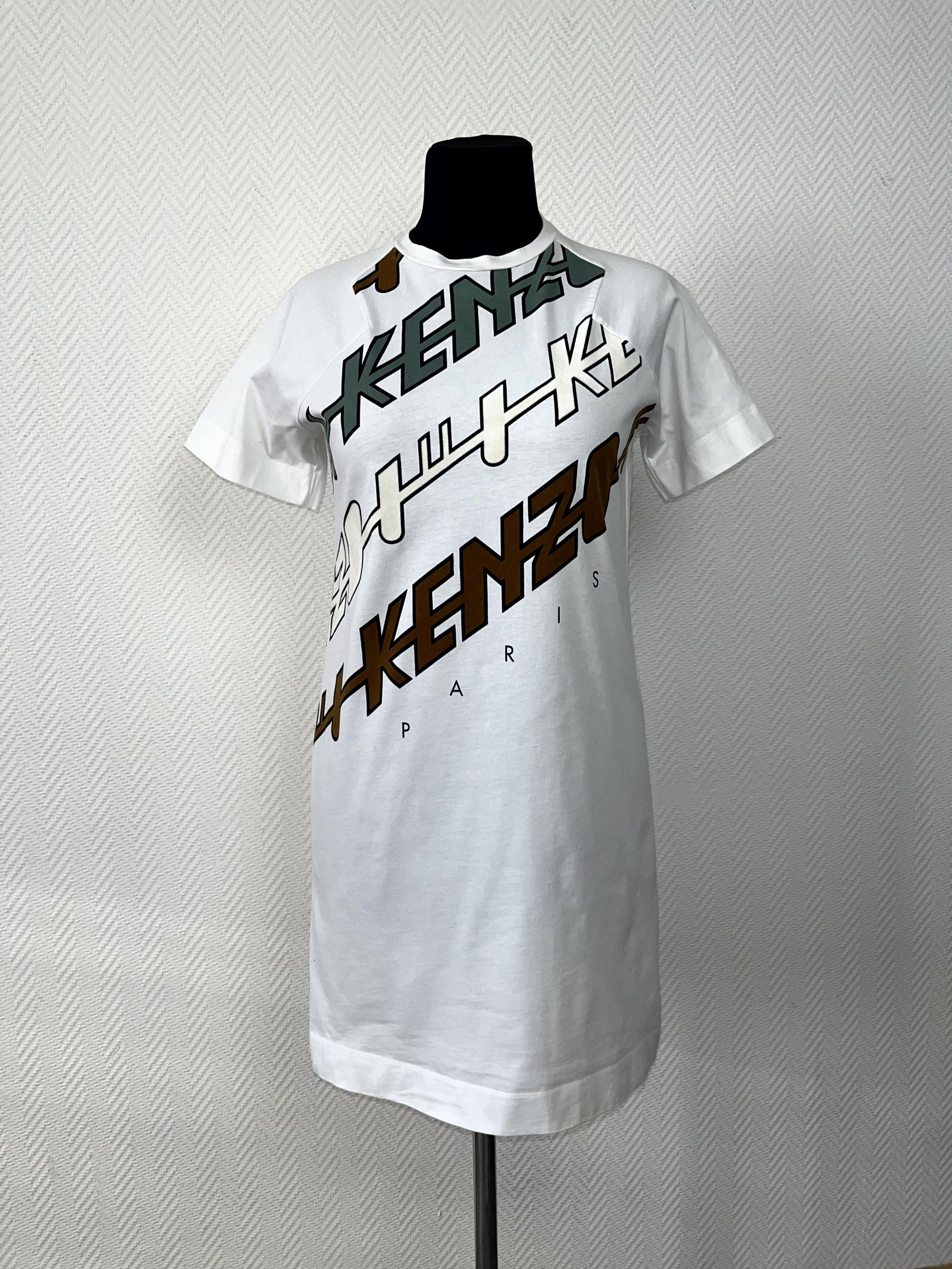 Kenzo Kenzo Paris Big Logo Longline Cotton White T-Shirt Size M Size M / US 6-8 / IT 42-44 - 10 Thumbnail