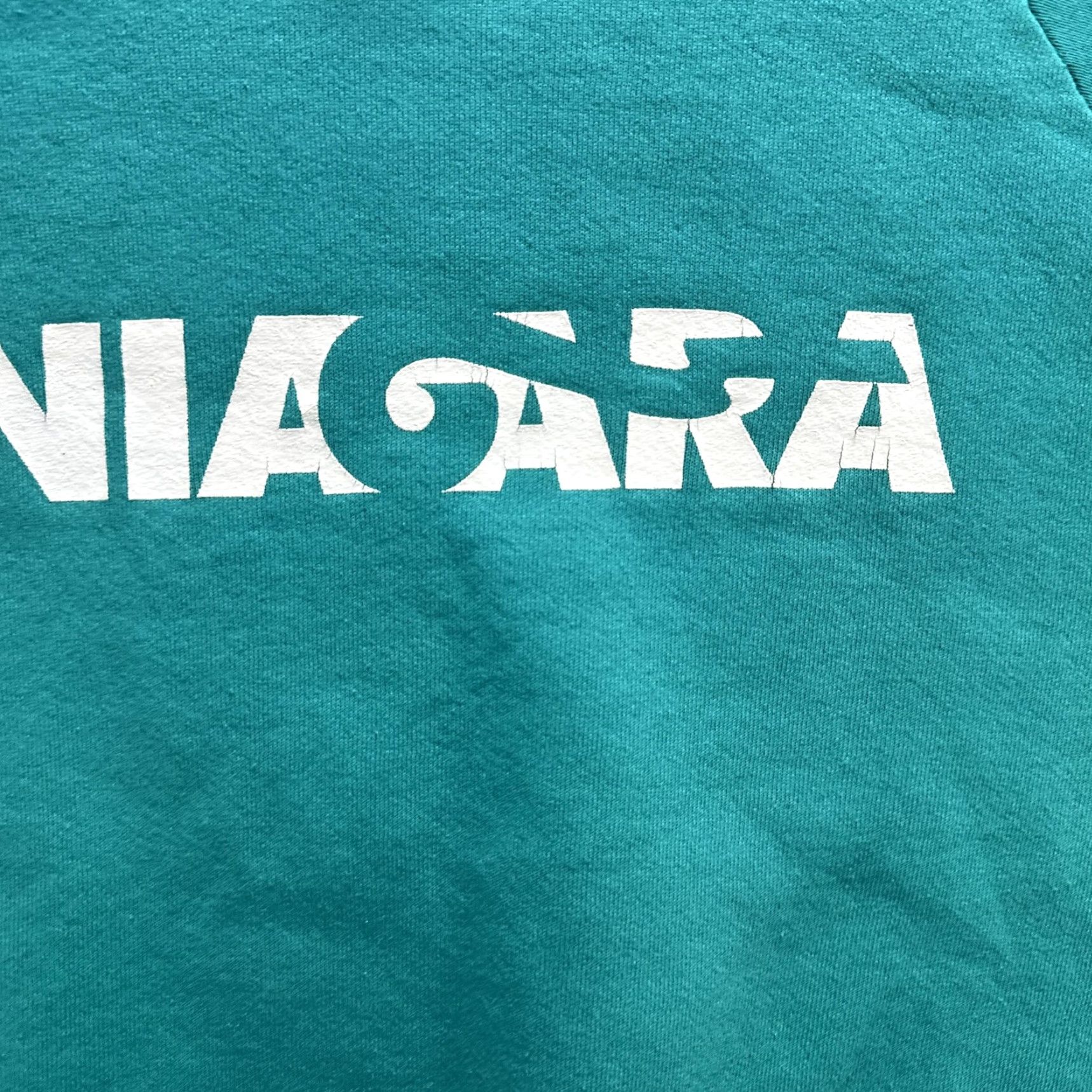 Fruit Of The Loom VINTAGE Niagara Sweatshirt Mens Large Teal Green Crewneck Fruit Of Loom 90s 80s Size US L / EU 52-54 / 3 - 7 Thumbnail