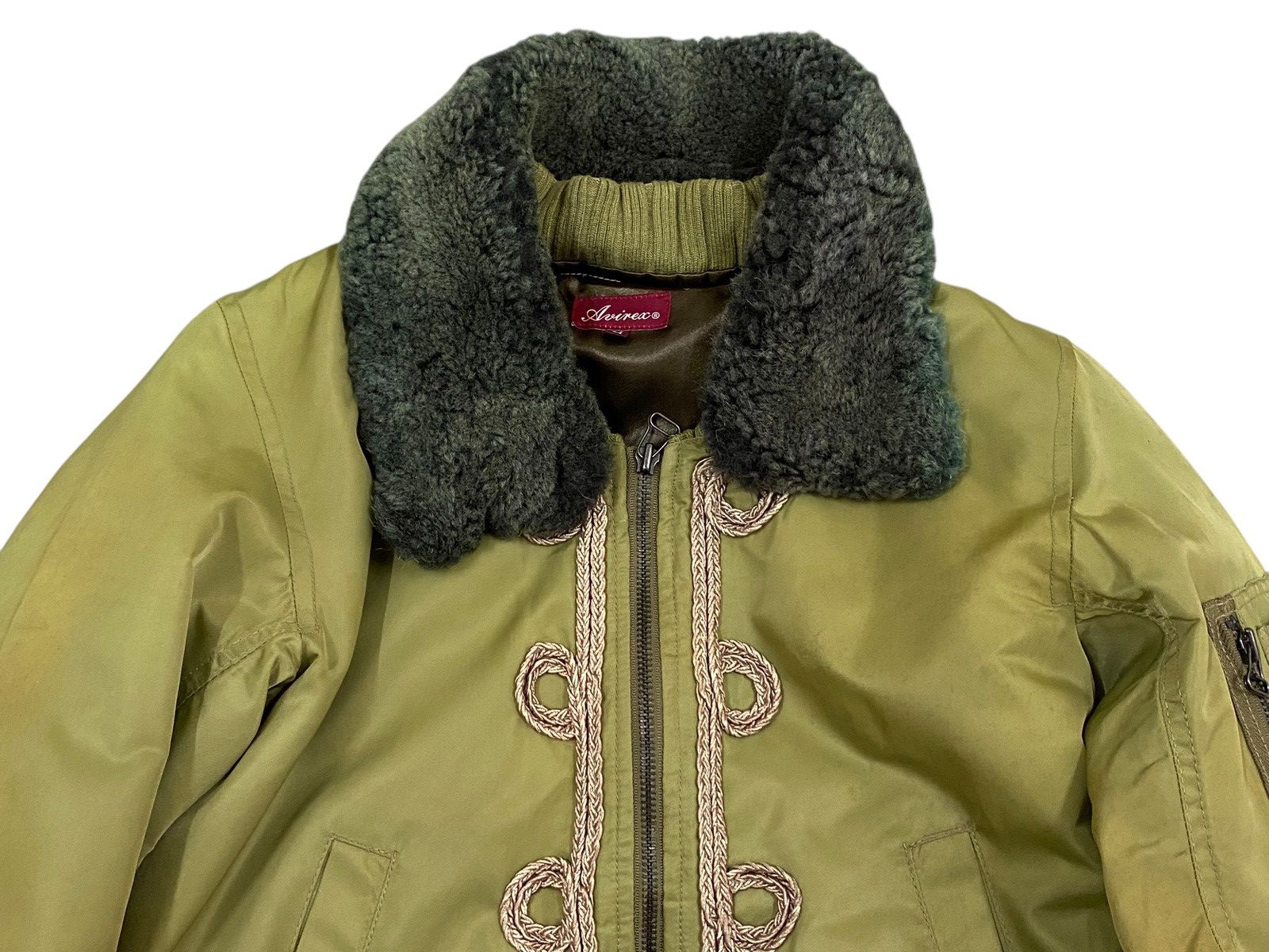 Avirex Avirex Bomber Jacket Olive Green with Faux Fur Collar Size US S / EU 44-46 / 1 - 3 Thumbnail