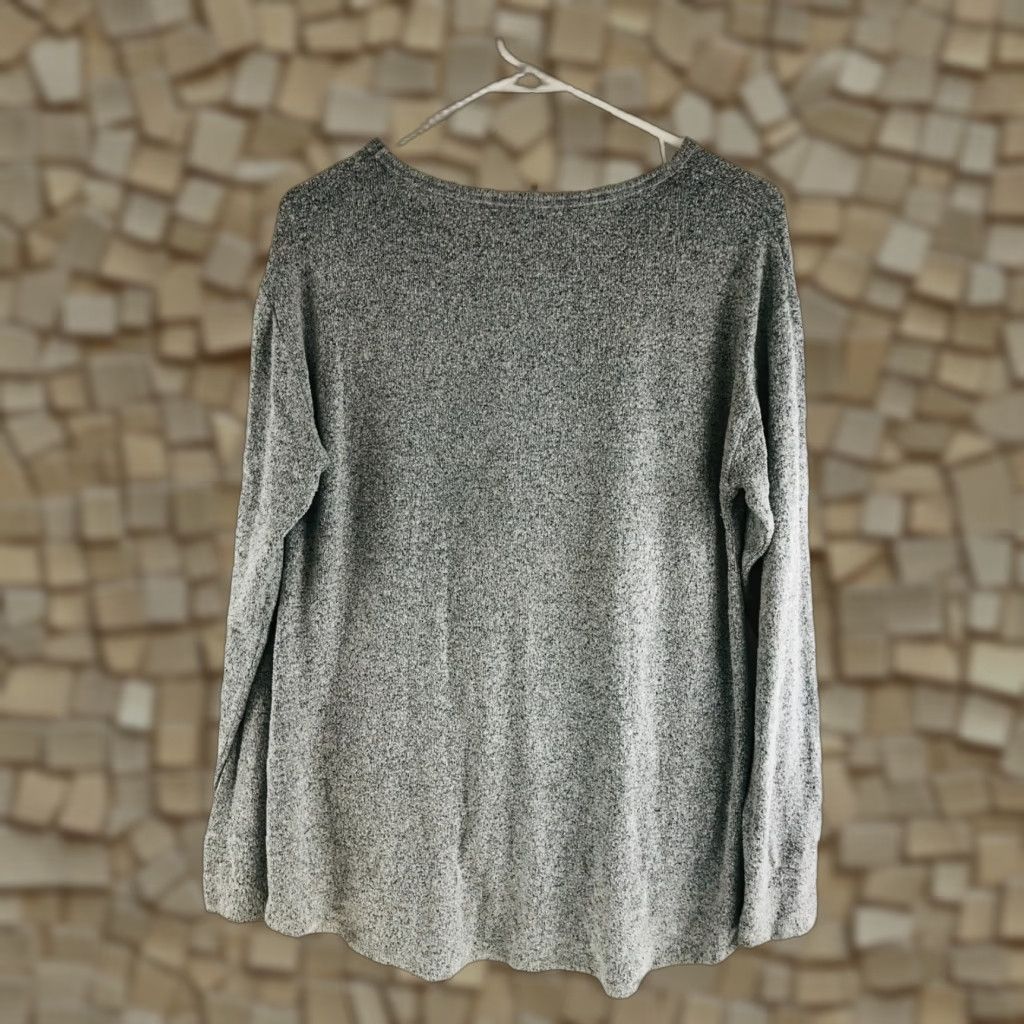 Vintage Simply Vera Vera Wang Sweater Women's Small Gray Black Oversized Tie Front Size S / US 4 / IT 40 - 1 Thumbnail