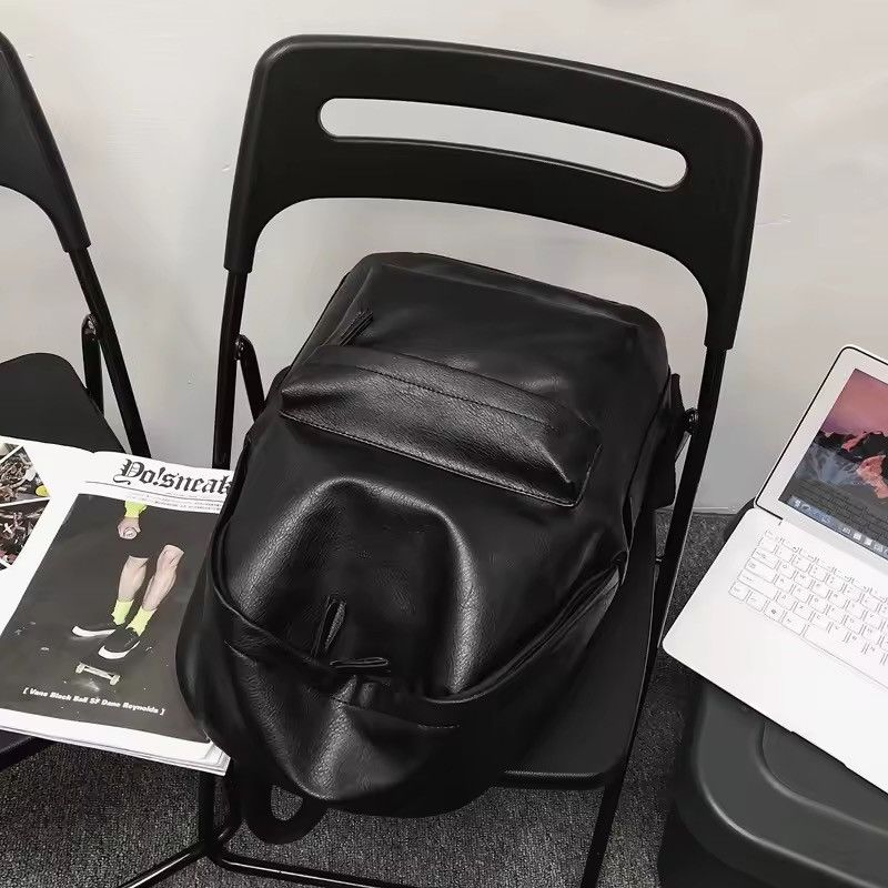 Japanese Brand Soft Casual Basic PU Leather Backpack Size ONE SIZE - 5 Thumbnail