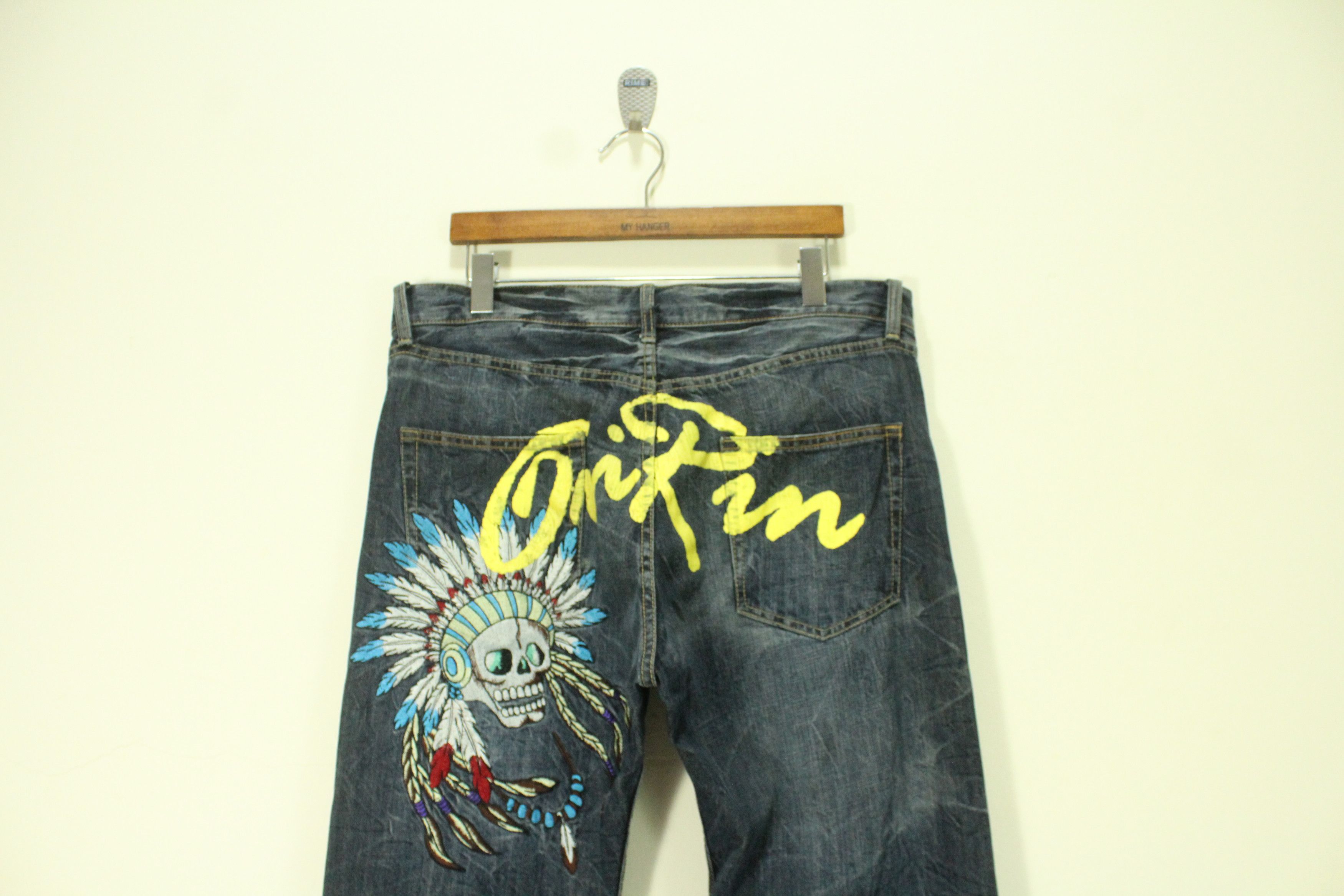 Christian Audigier × Ed Hardy × Von Dutch Embroidered Skull ORIRIN Distressed Denim Size US 36 / EU 52 - 10 Thumbnail