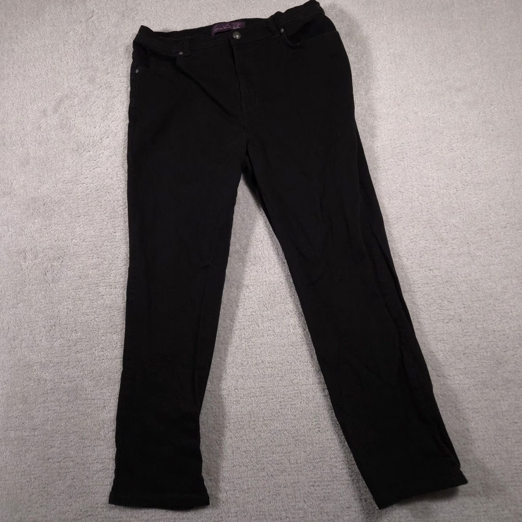 Gloria Vanderbilt VINTAGE Gloria Vanderbilt Jeans Womens 14P Black Amanda Stretch Petite Classic Fit Denim Size 36" / US 14 / IT 50 - 2 Thumbnail