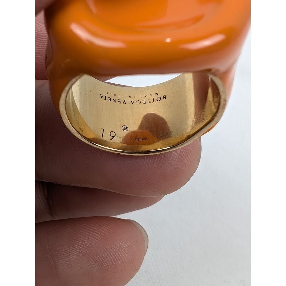 Bottega Veneta o1rshd1 Q:2 / Size: 19 / Sterling Gold Ring In Tangerine Size ONE SIZE - 11 Thumbnail