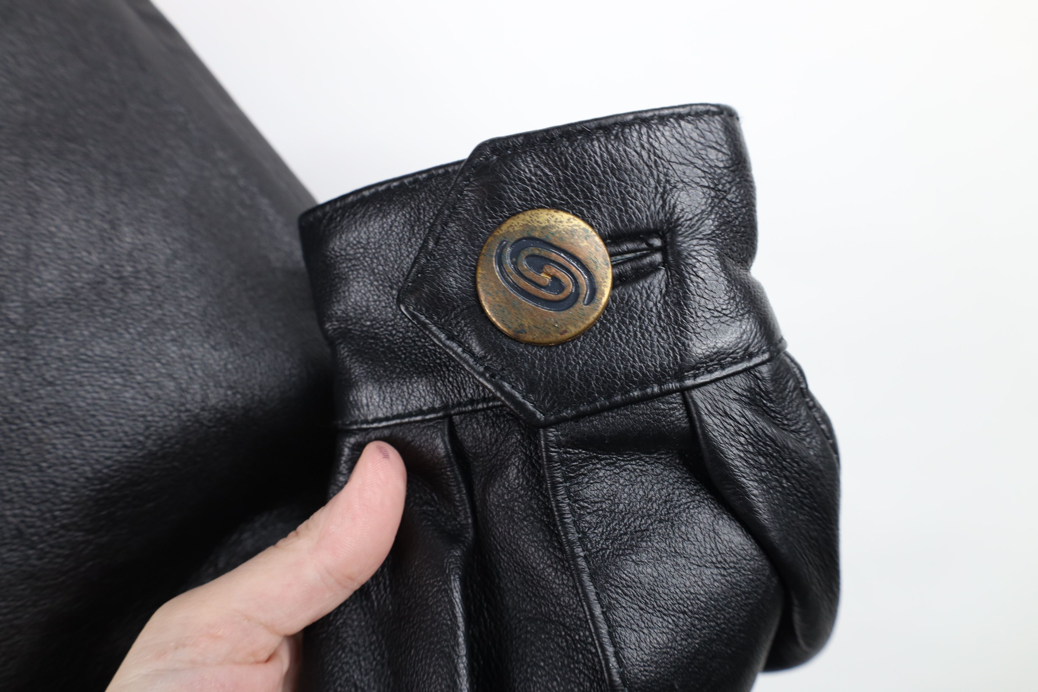 Vintage Vintage 90s Streetwear Heavy Leather Trench Coat Jacket Size M / US 6-8 / IT 42-44 - 8 Thumbnail