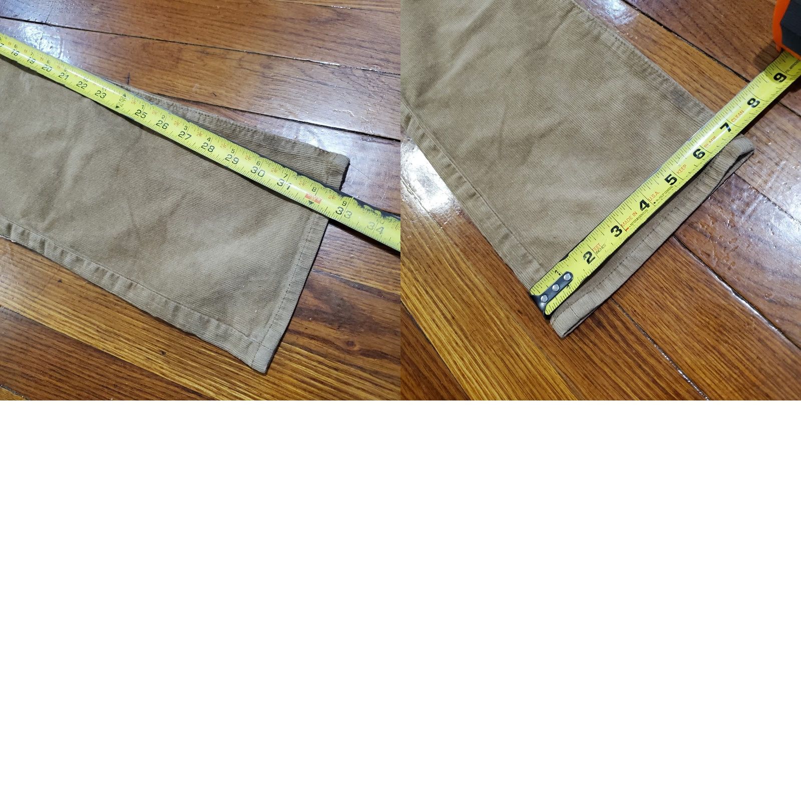 VINTAGE AG Adriano Goldschmied The Everett Jeans Pants Mens 30x34 Slim Straight USA Made Corduroy Brown 5-Pocket Style