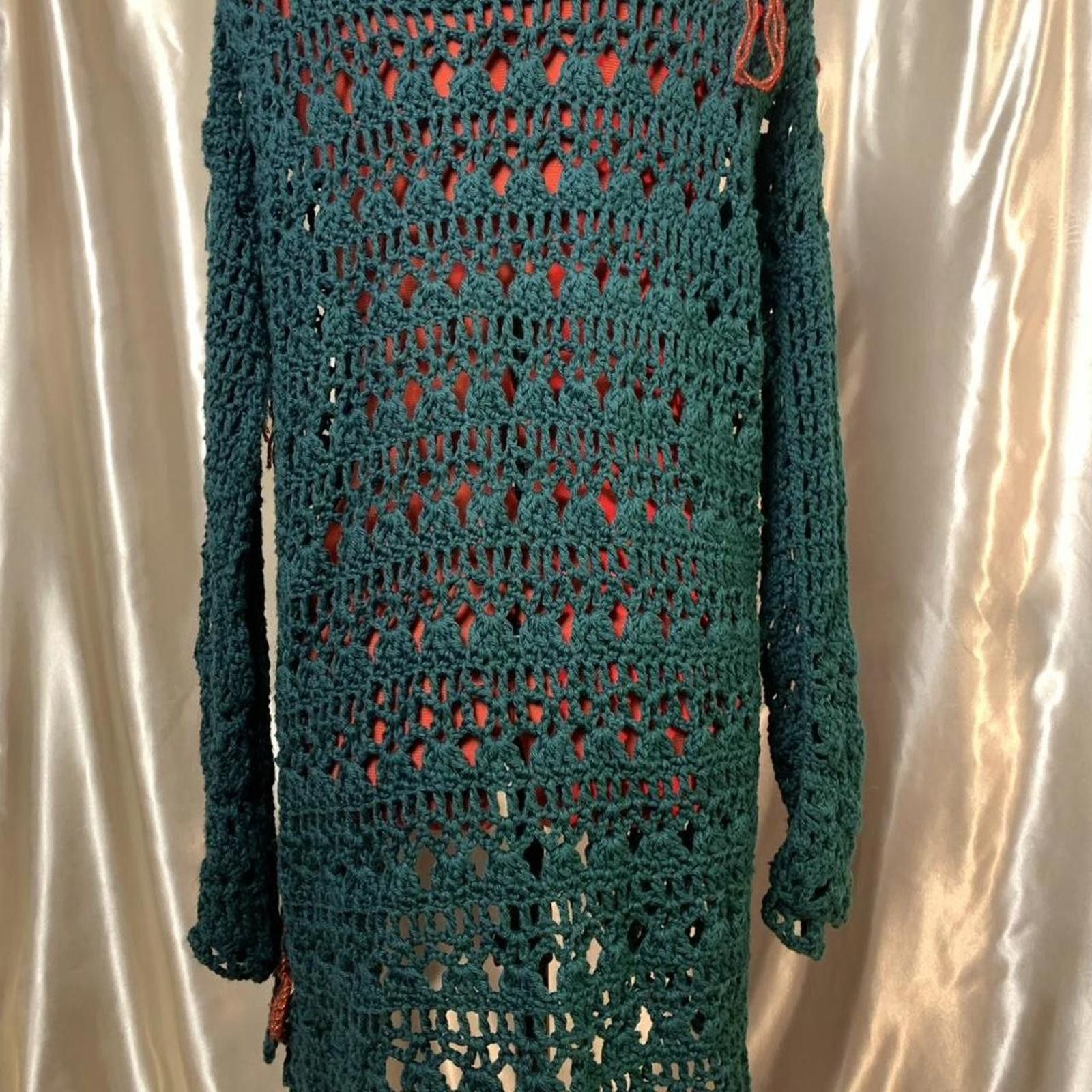 Other Intricate crochet forest green cardigan. Size M / US 6-8 / IT 42-44 - 5 Thumbnail