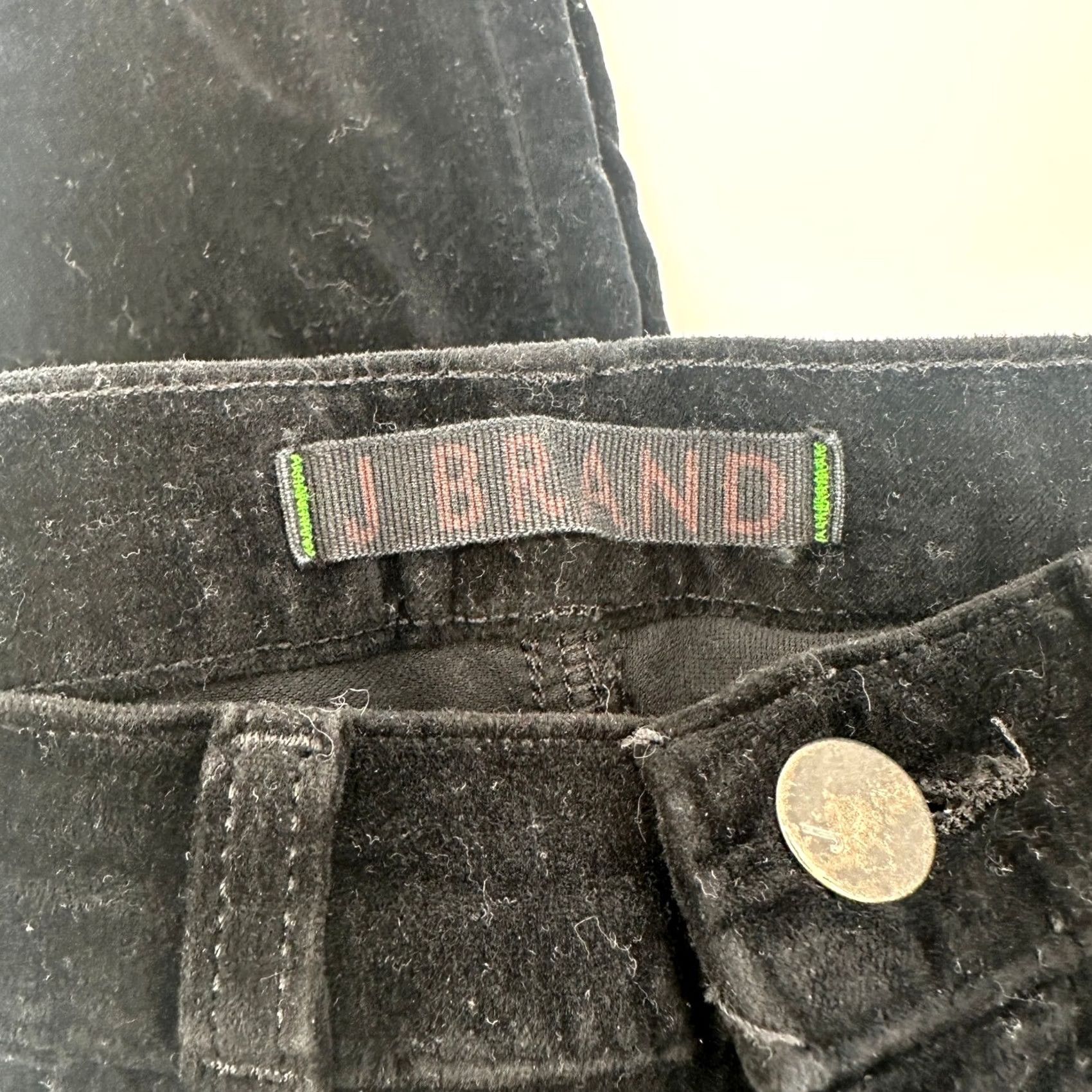 J Brand J Brand Black Velvet Leggings Womens Size 25 Skinny Fit Stretch Pants Size 42" / US 20 - 2 Thumbnail