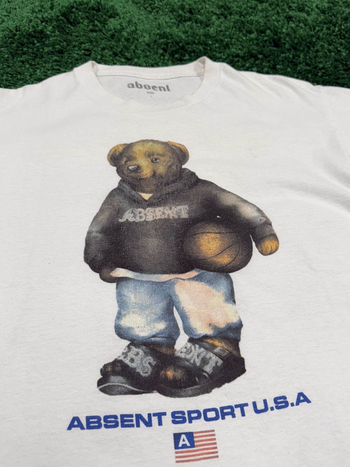 Absent Absent Sport USA Retro Bear Logo Tee White Large FTP Size US L / EU 52-54 / 3 - 3 Thumbnail