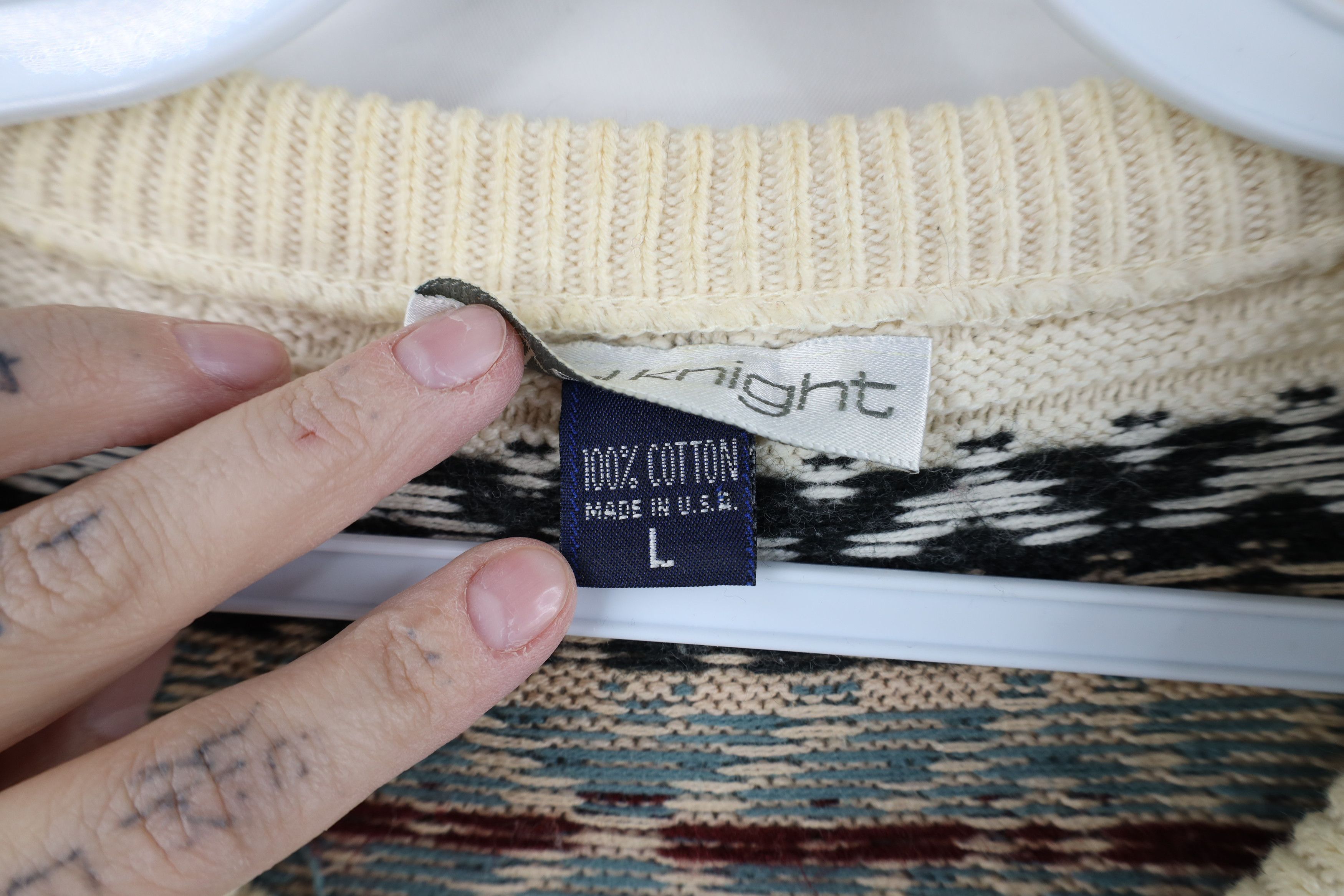 Vintage Vintage 90s Streetwear Cotton Fair Isle Knit Sweater USA Size US L / EU 52-54 / 3 - 7 Thumbnail