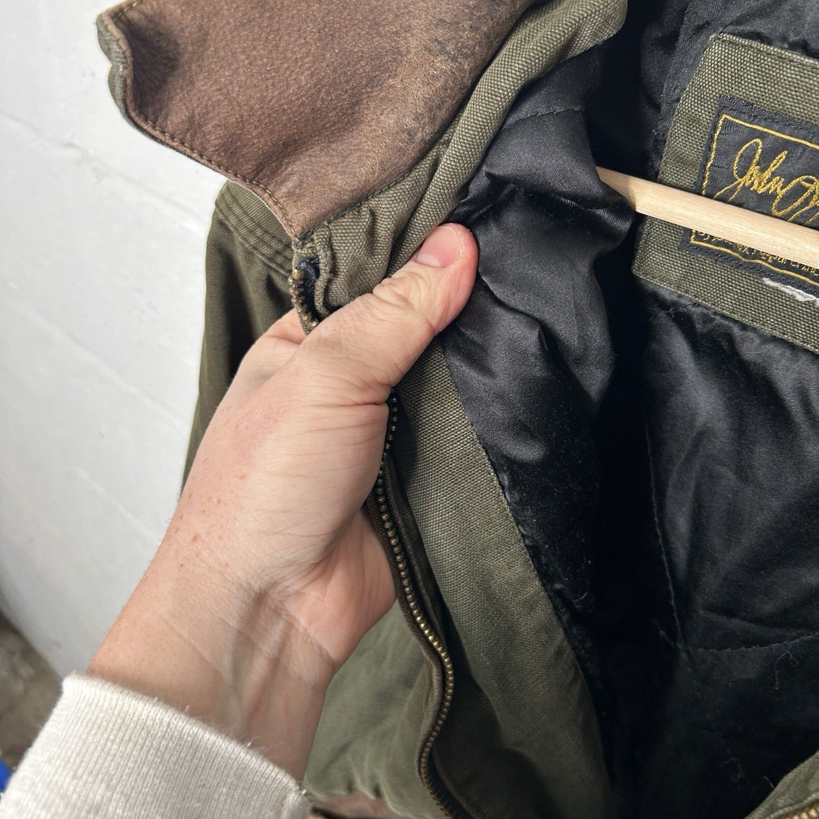 The Unbranded Brand Vintage Quilted Detroit Style Jacket “Moss Green” Size US XL / EU 56 / 4 - 12 Thumbnail