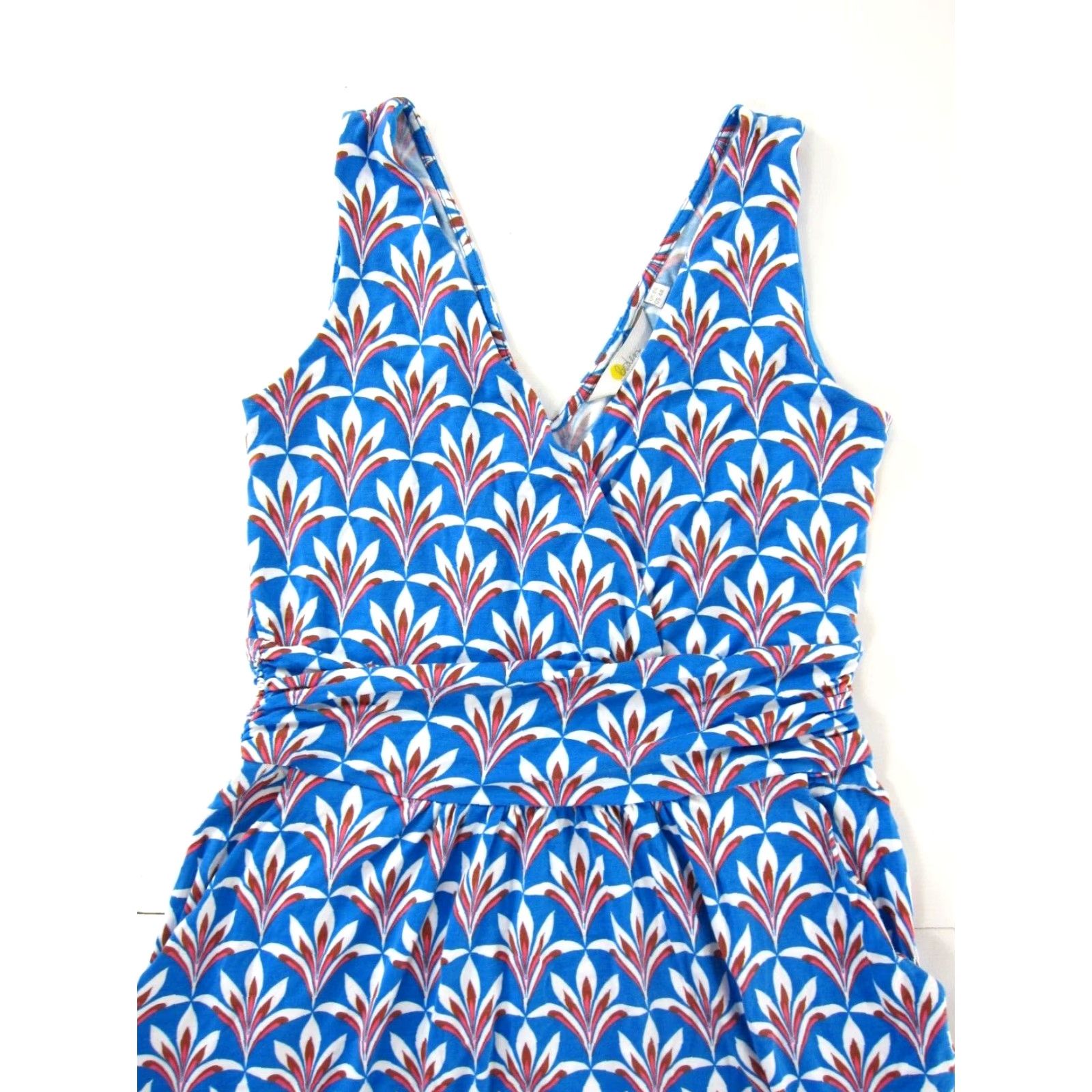 Boden Boden Blue Pink Brown Floral Stretch Sleeveless Pocket V-Neck Tank Sun Dress 4R Size S / US 4 / IT 40 - 5 Thumbnail