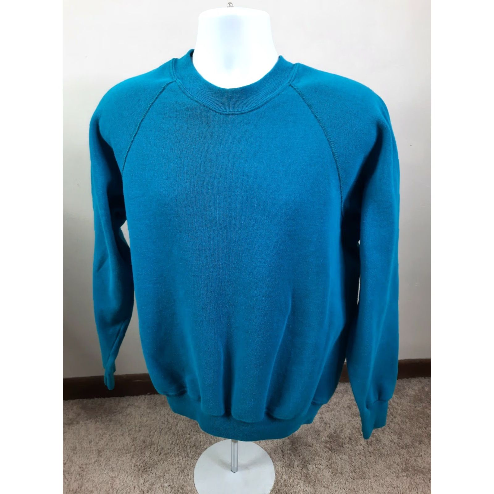 Lee VINTAGE Lee Crewneck Sweatshirt Teal Raglan VTG USA 80s Mens Large Size US L / EU 52-54 / 3 - 5 Thumbnail