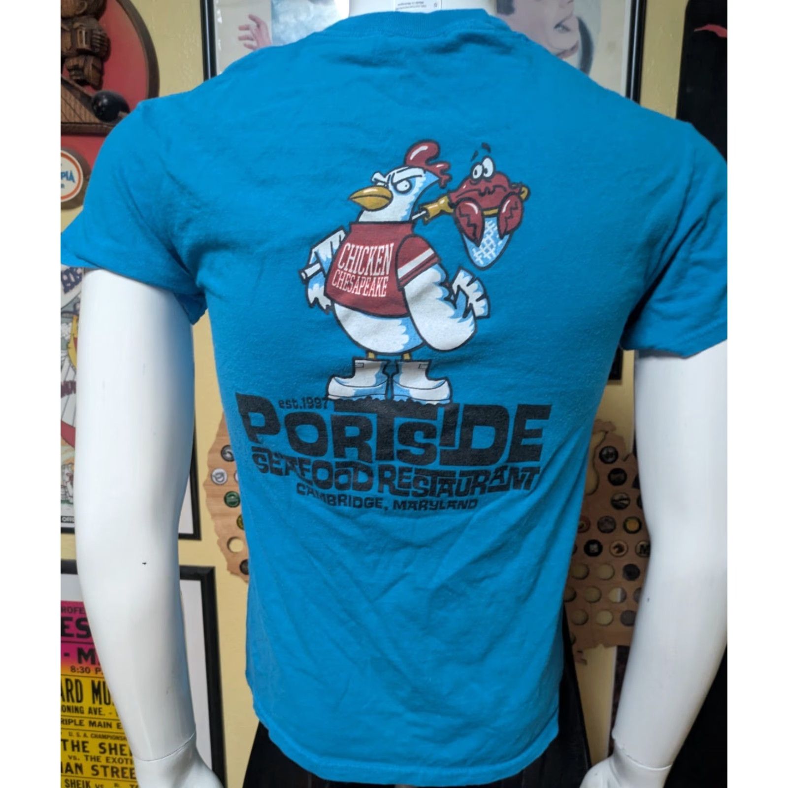 Gildan Gildan T-Shirt Portside Seafood Restaurant Cambridge MD Bar Restaurant Maryland Graphic Tee Short Sleeve Crew Neck Orange Cotton Blend Size L Men Size US L / EU 52-54 / 3 - 3 Thumbnail