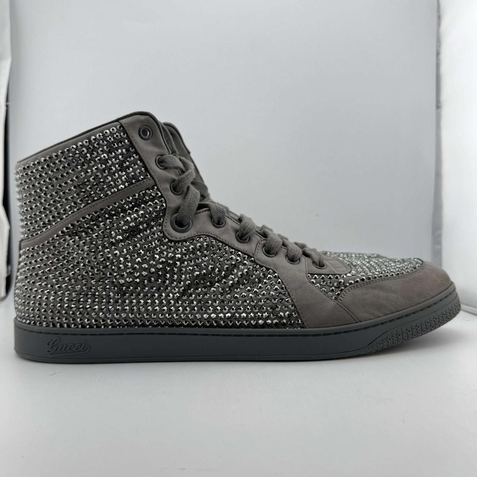 Gucci Gucci Grey Coda Rhinestone Sneaker 12UK Used No Box Size US 12.5 / EU 45-46 - 4 Thumbnail
