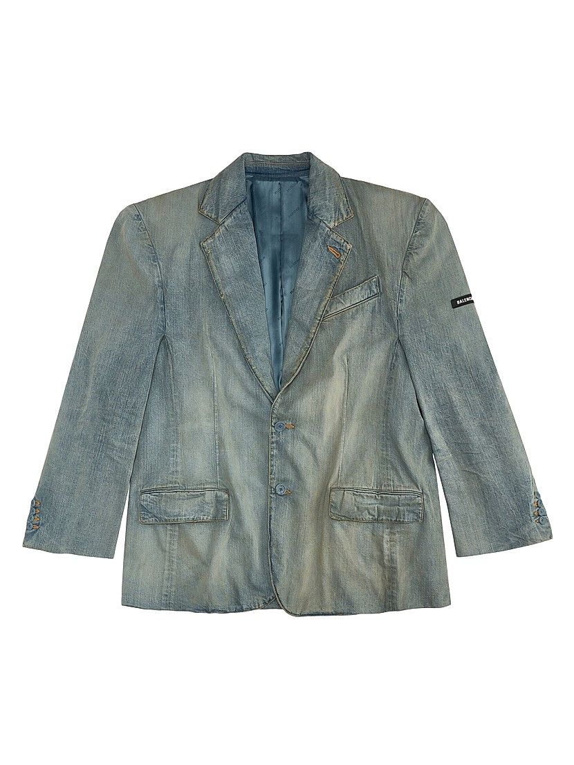 Balenciaga oc11z1025 Skater Tailored Jacket in Blue Size US XL / EU 56 / 4 - 1 Thumbnail