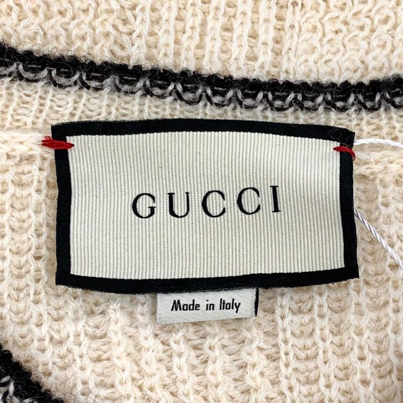 Gucci Gucci Beige elephant letter embroidered wool round-neck lo Size US XS / EU 42 / 0 - 5 Thumbnail