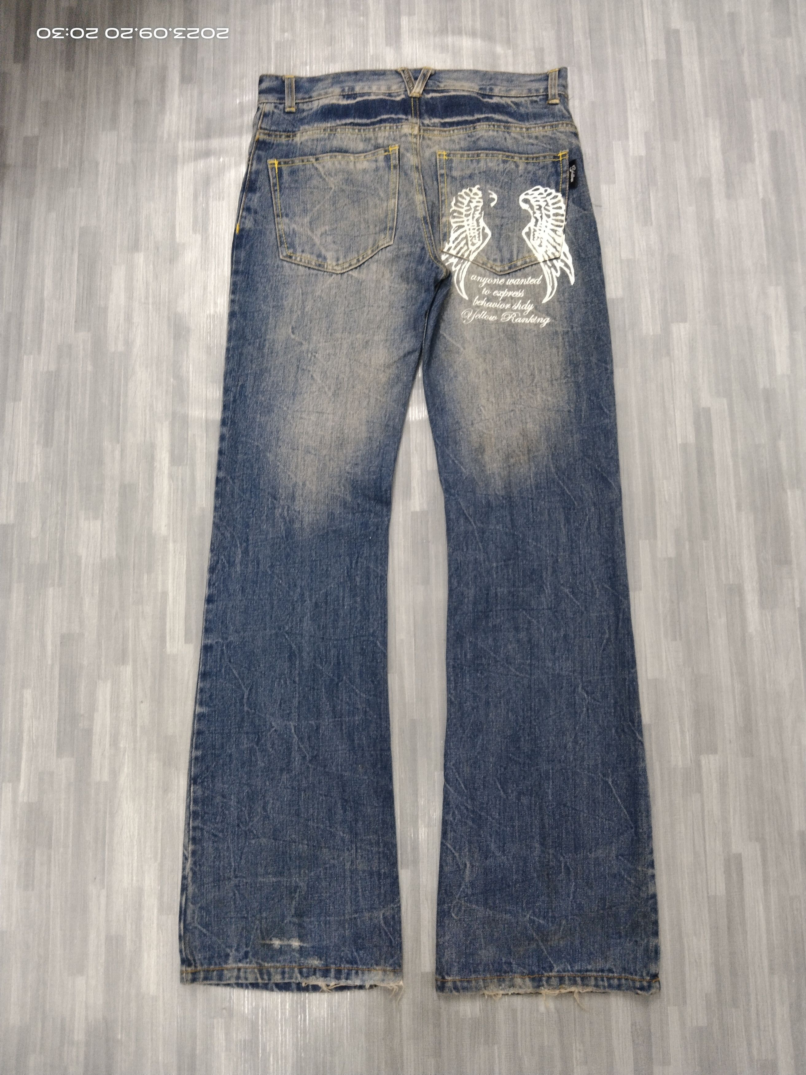 Other FLARE SICK WING DEVIL YELLOW RANKING DENIM PANTS Size US 29 - 3 Thumbnail