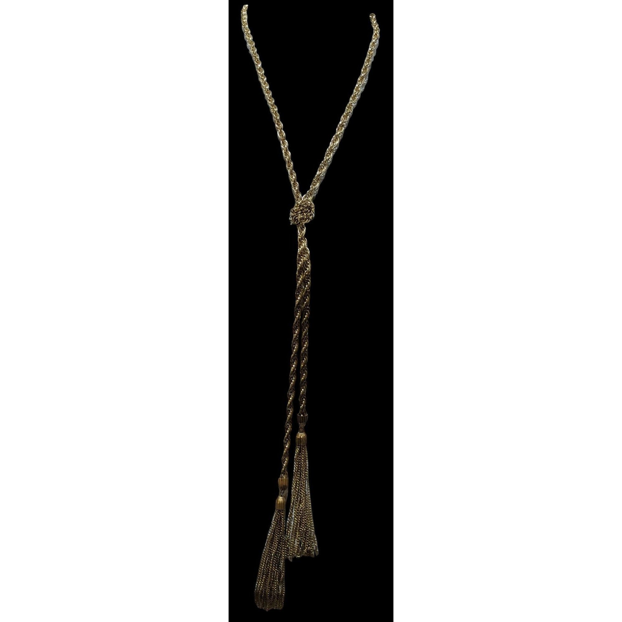 Other Vintage Gold Chain Knotted Tassel Necklace Size ONE SIZE - 2 Thumbnail