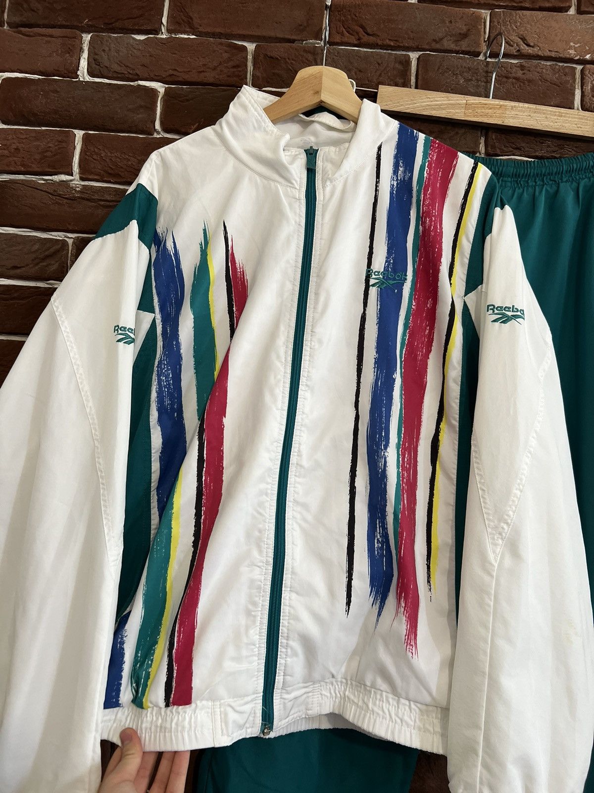 Reebok Rare 90s Vintage Y2K Reebok Logo Tracksuit Set Jacket Size US L / EU 52-54 / 3 - 3 Thumbnail