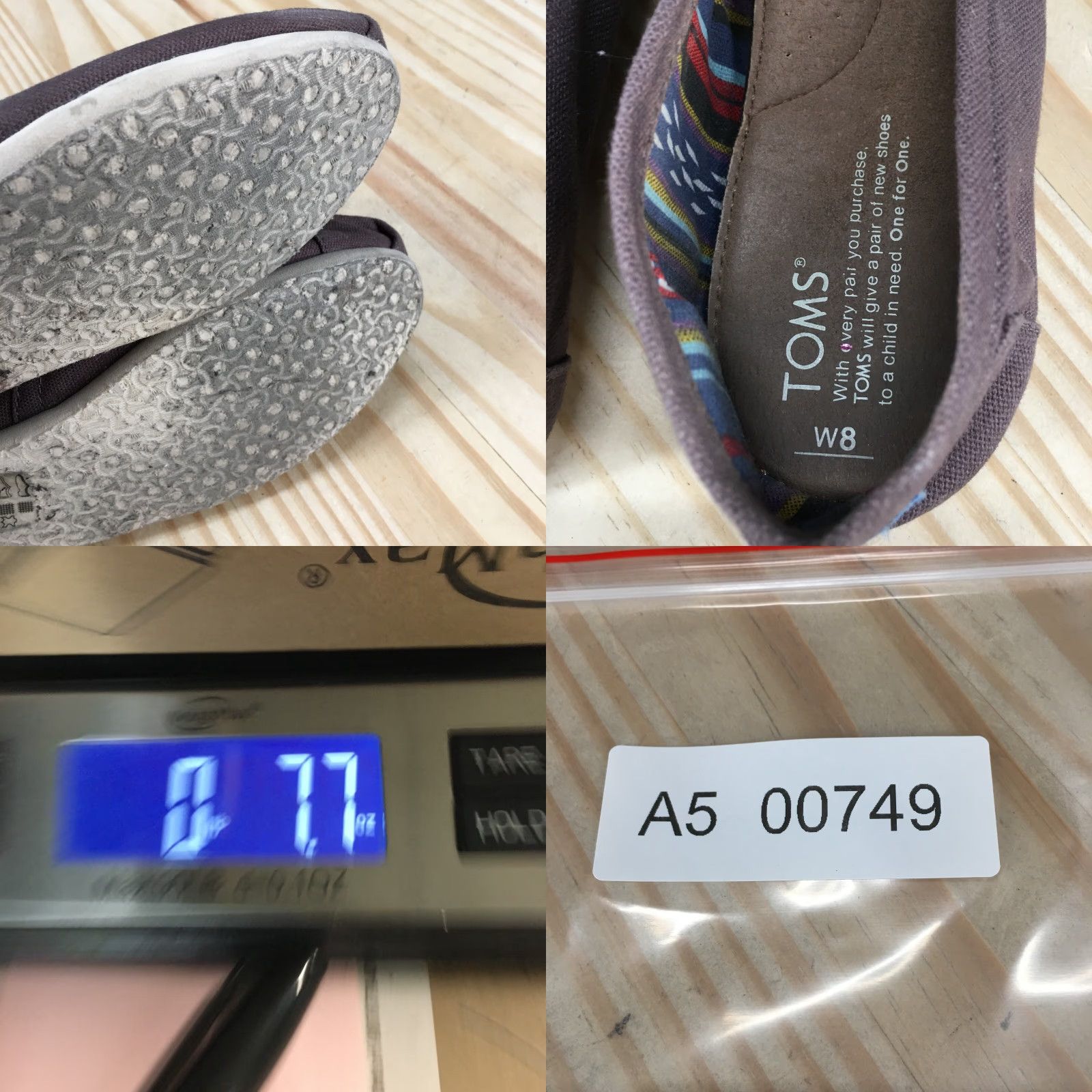 Toms TOMS Shoes Womens 8 Classic Slip On Flats Comfort Gray Fabric Low Top Round Toe Shoes Womens Slip-On Flat Casual Shoes Gray 8 Women Size M / US 6-8 / IT 42-44 - 9 Thumbnail