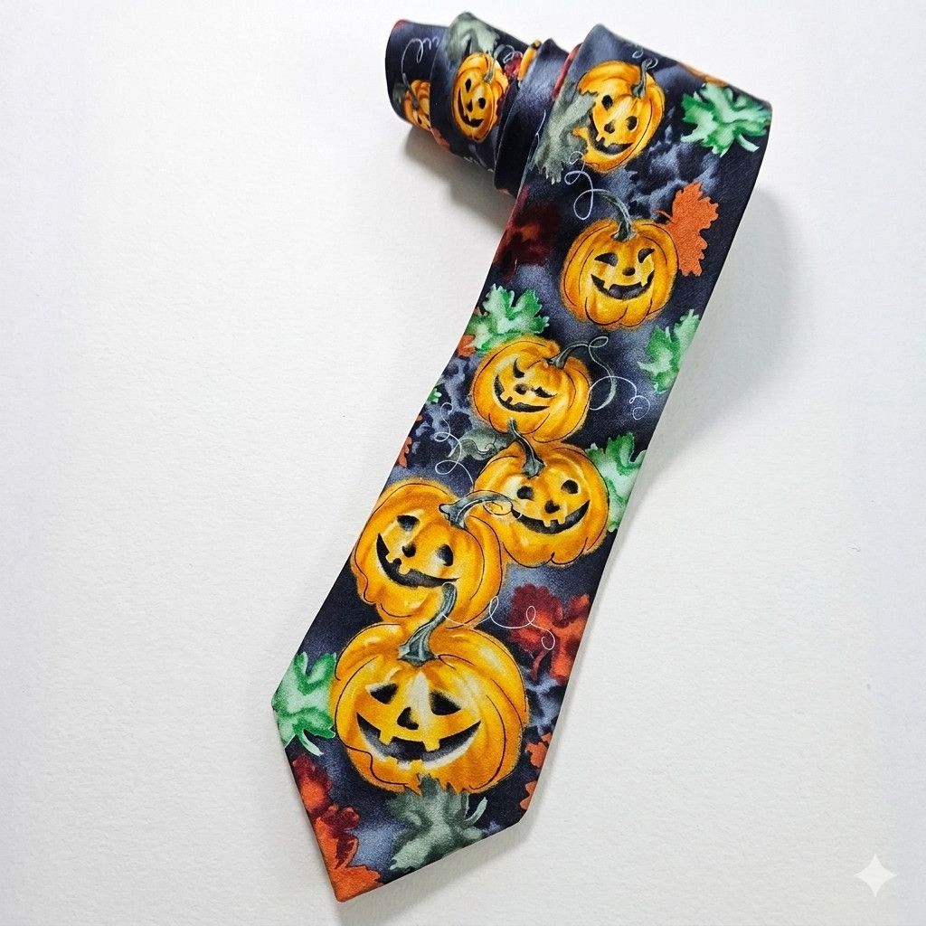 Other J.Garcia 60x3.5" Tie 100% Silk Halloween Autumn Pumpkin Size ONE SIZE - 4 Thumbnail
