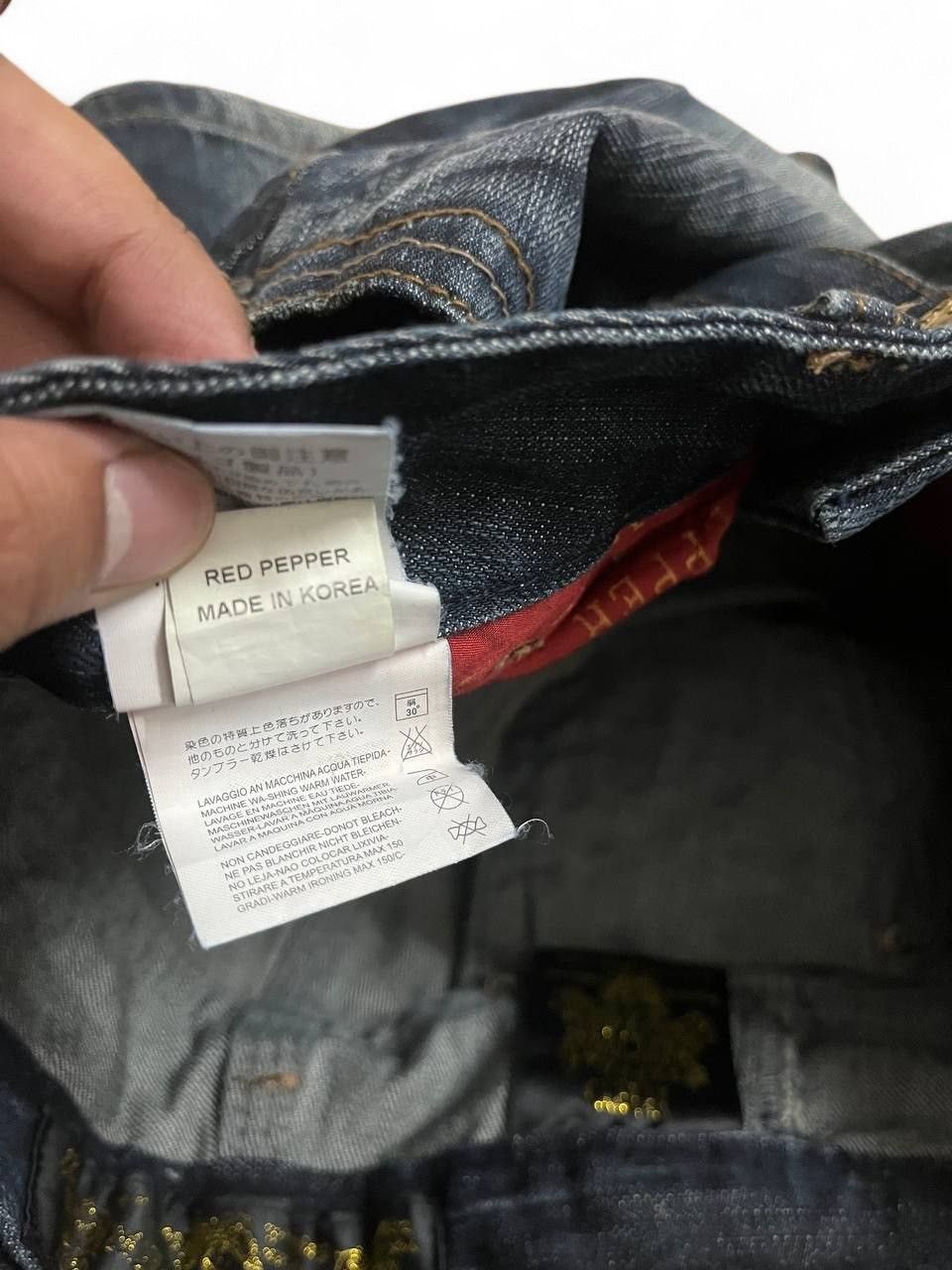 Tornado Mart Flare Jeans redpepper stud distressed low rise buckleback Size US 28 / EU 44 - 17 Thumbnail
