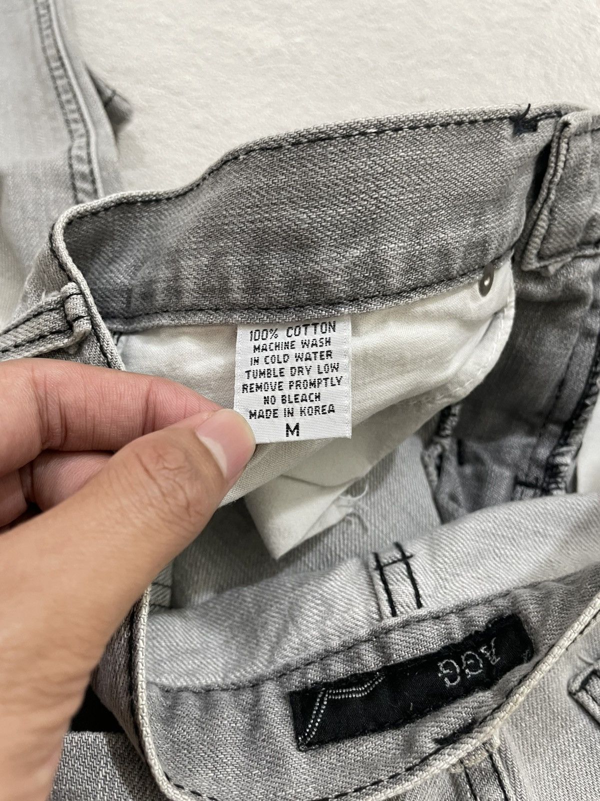 If Six Was Nine 2000s Distressed Rare Grey Denim Washed Jeans Y2K Size US 29 - 5 Thumbnail