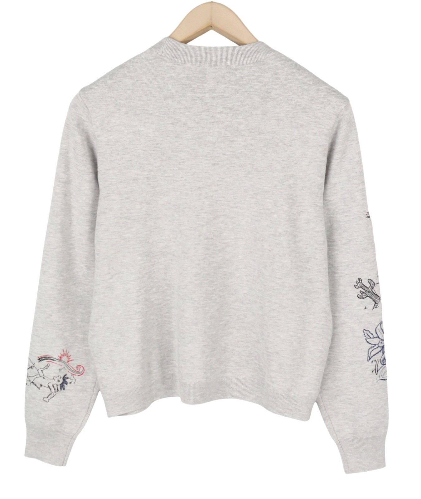 Desigual JERS LAIA L Grey Melange Embroidered Knit Jumper 88767 Size L / US 10 / IT 46 - 5 Thumbnail