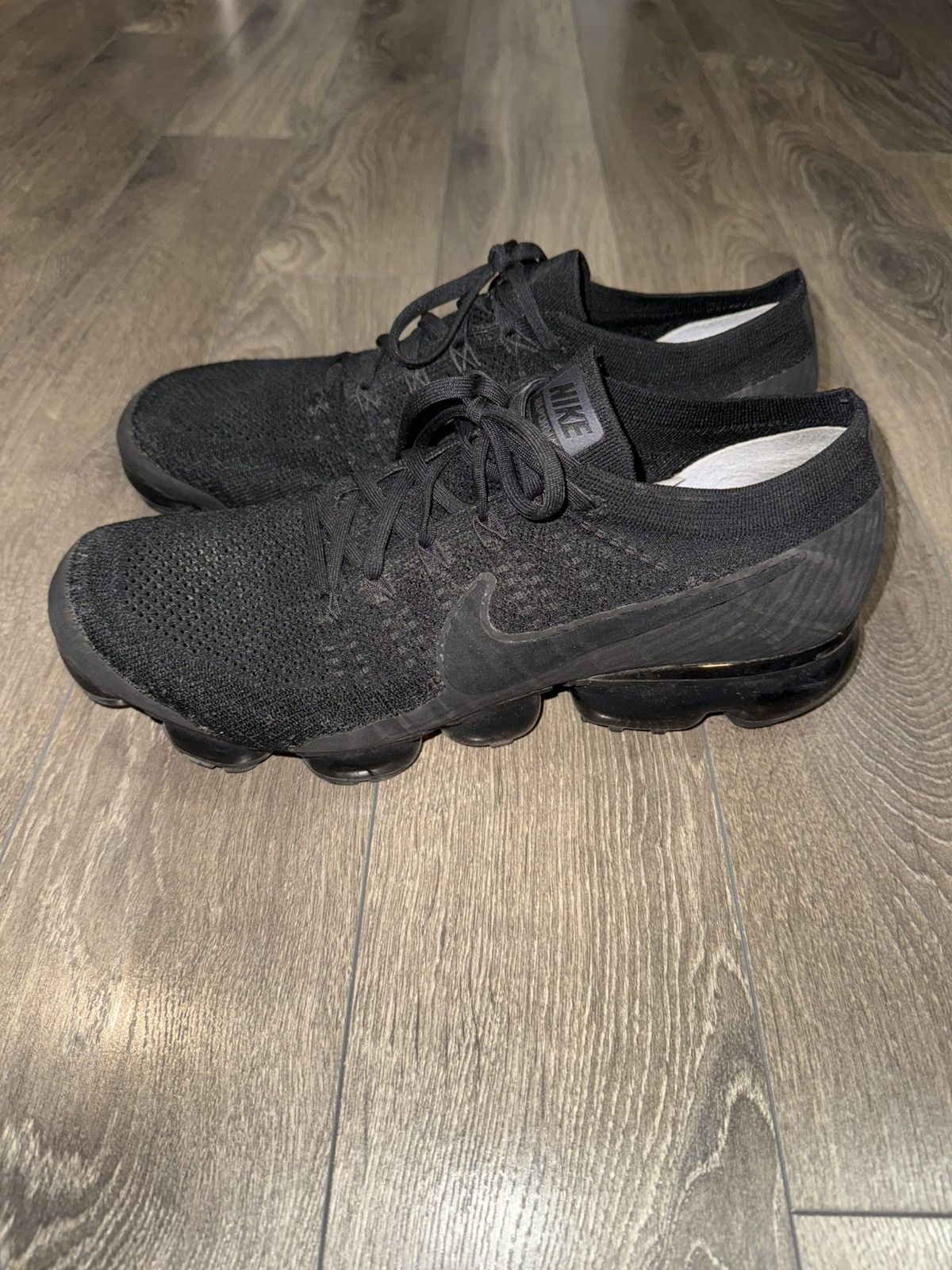 Nike Nike Air VaporMax Flyknit Triple Black Size US 12 / EU 45 - 3 Thumbnail