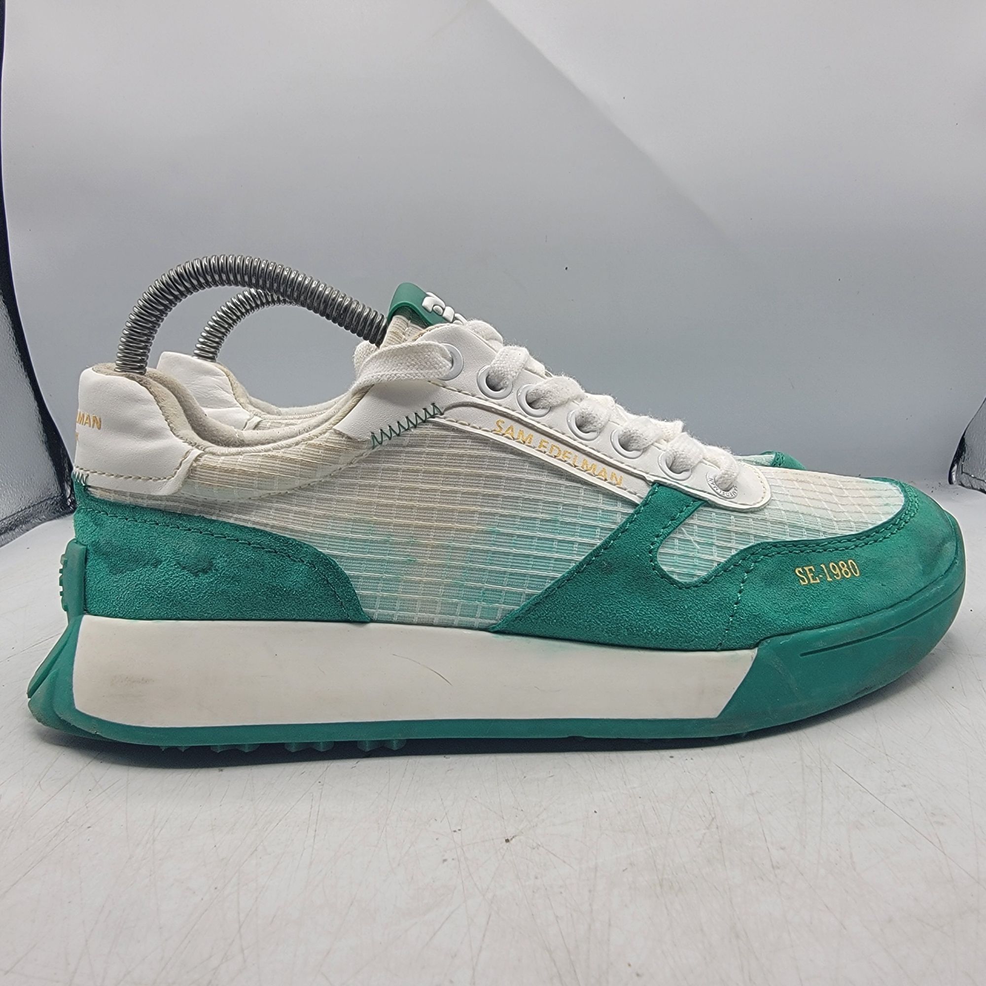 Sam Edelman Sam Edelman Layla Womens 8.5M Green White Sneaker Shoes Walk Size US 8.5 / IT 38.5 - 13 Thumbnail