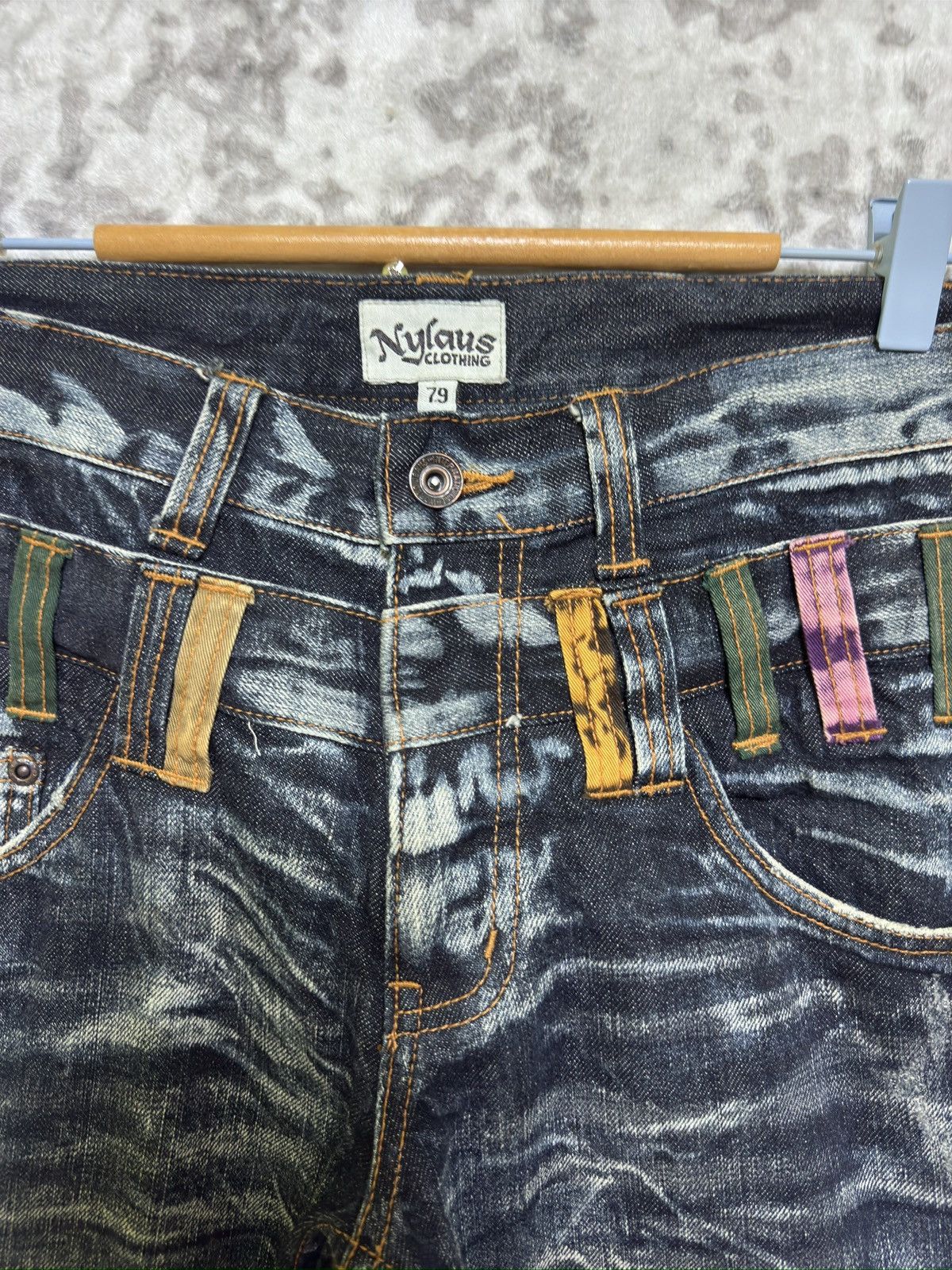 Hysteric Glamour Vintage Y2K Nylaus Double Waist Acid Wash Distressed Denim Size US 30 / EU 46 - 7 Thumbnail