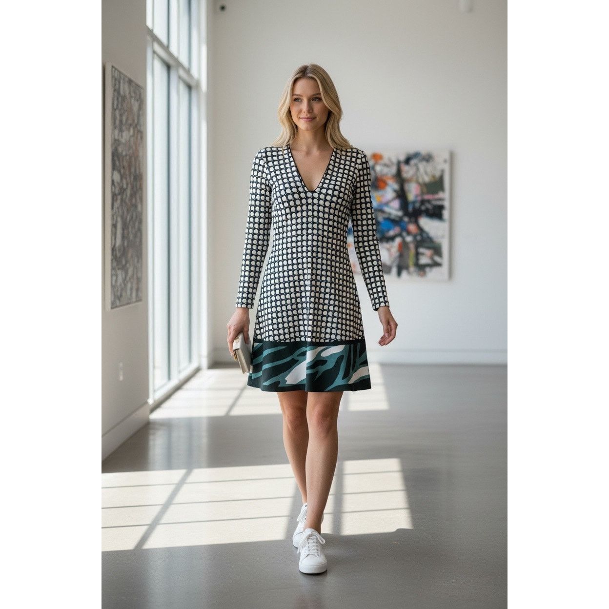 Patrizia Pepe Patrizia Pepe Fit & Flare Dress 42 M Black White Party Italy Size M / US 6-8 / IT 42-44 - 2 Thumbnail