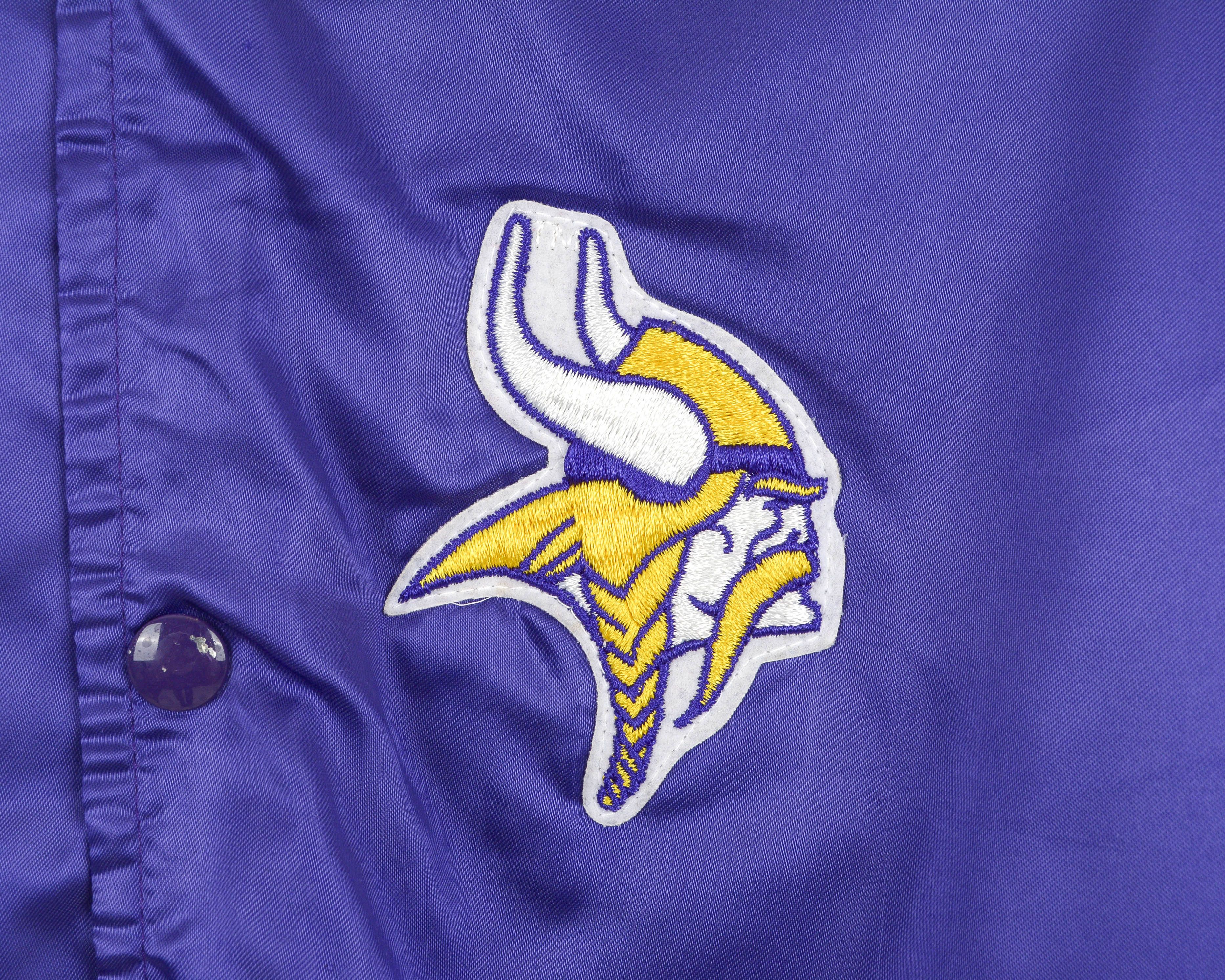 Chalk Line MINNESOTA VIKINGS 1970's Vintage men's L Nylon Satin Bomber Size US L / EU 52-54 / 3 - 3 Thumbnail