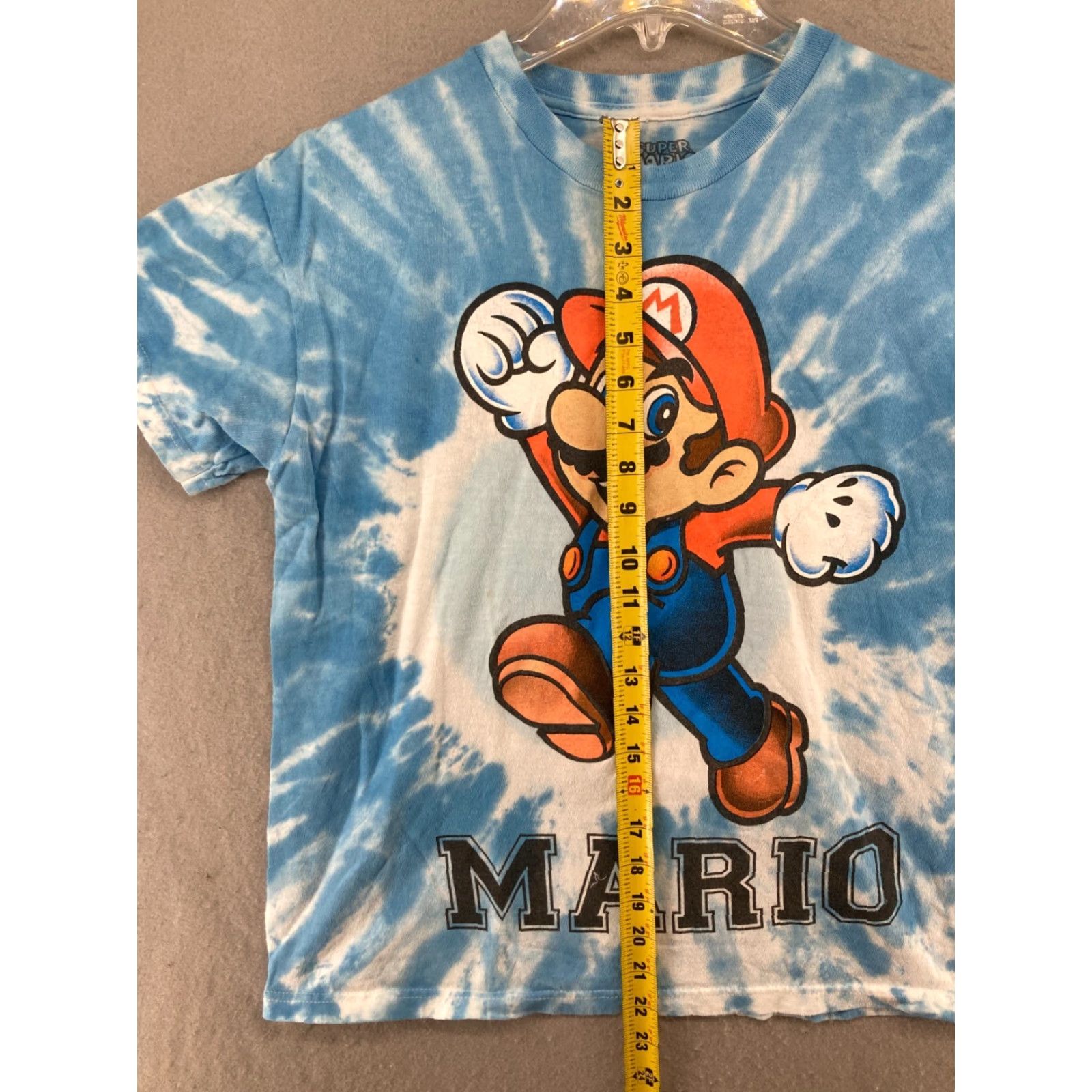 Nintendo Nike Super Mario T-Shirt Mens Small Blue TieDye Graphic Print 90s Retro Nintendo Mario Shirt Size US S / EU 44-46 / 1 - 4 Thumbnail