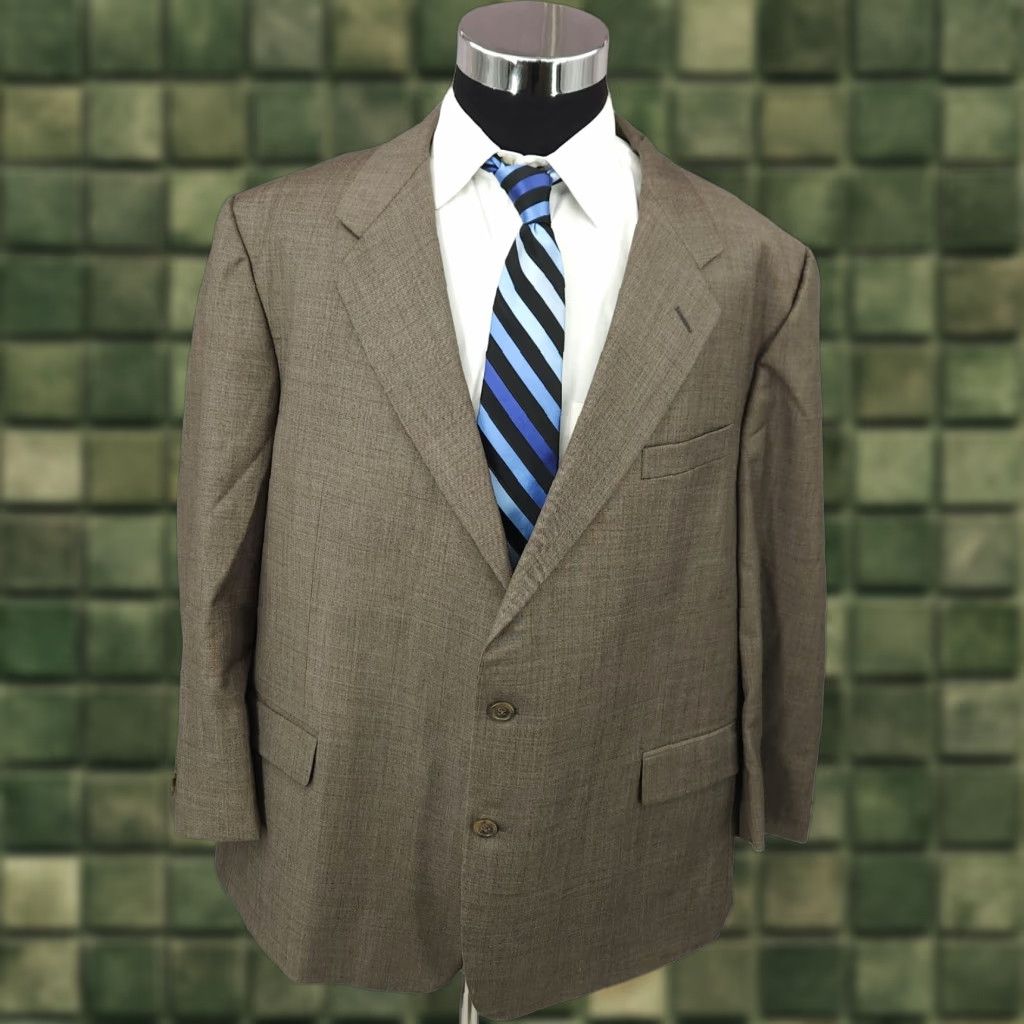 Vintage Hickey Freeman Blazer Mens 48 Gray Worsted Wool Sports Coat Jacket 2 Buttons Size 48R - 1 Thumbnail