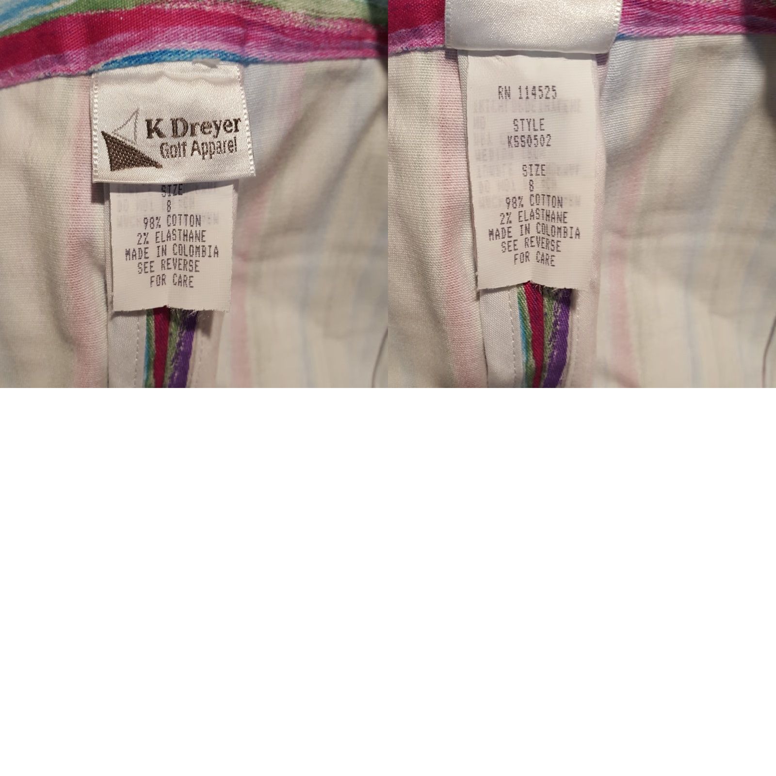 Vintage VINTAGE Women's Cotton Striped High Waist Skort Size 8 Athletic Tennis Golf Skirt 90s Y2K Size 30" / US 8 / IT 44 - 8 Thumbnail
