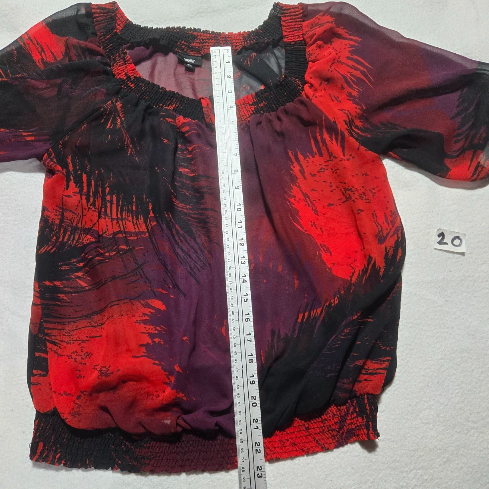 Mossimo Mossimo Shirt Blouse Womens M Multicolor Round Neck Long Sleeve Bell Sleeve Sheer Casual Party/Cocktail Size M / US 6-8 / IT 42-44 - 6 Thumbnail