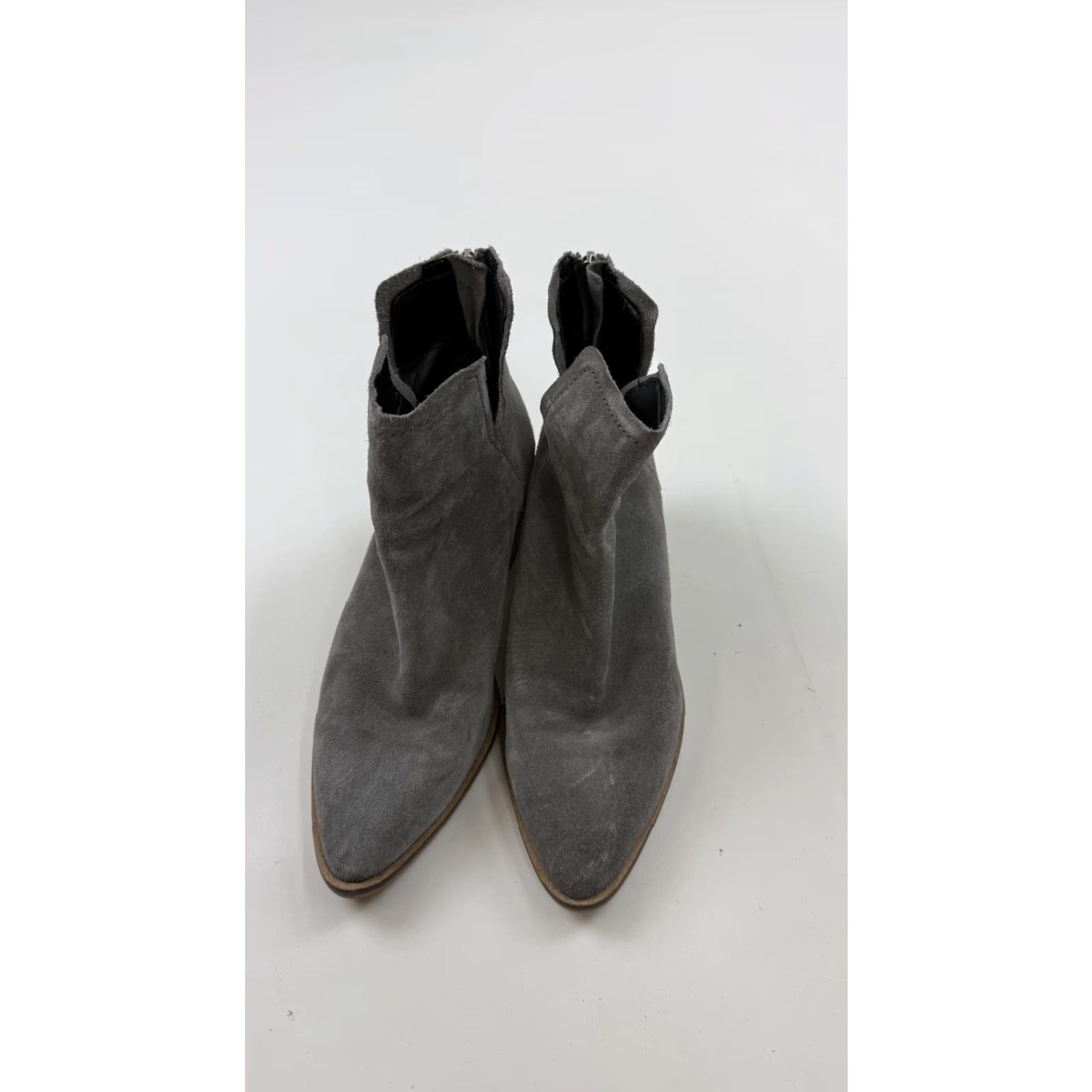 Vintage Lisa Vicky Boots Womens Size 7.5 Gray Suede Ankle Booties Pointed Toe V Cut Boots Women Size US 7 / IT 37 - 3 Thumbnail