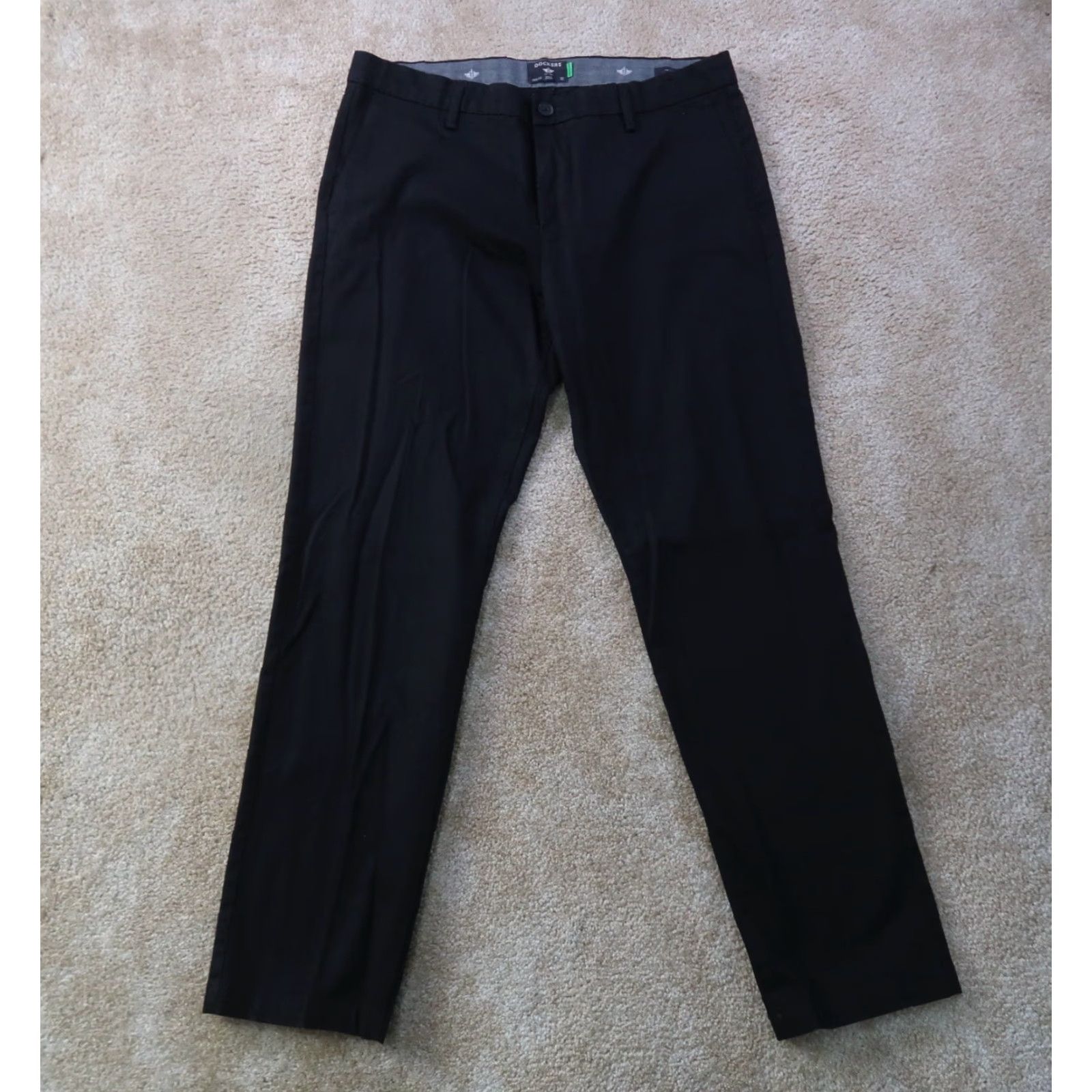 Dockers VINTAGE Dockers Slim Fit chino Pants Men's 34x32 Flat Front Pants Black Cotton Blend 5-Pocket Design Slim Straight Mid Rise Dockers Mens Pants 34x32 Size US 34 / EU 50 - 2 Thumbnail
