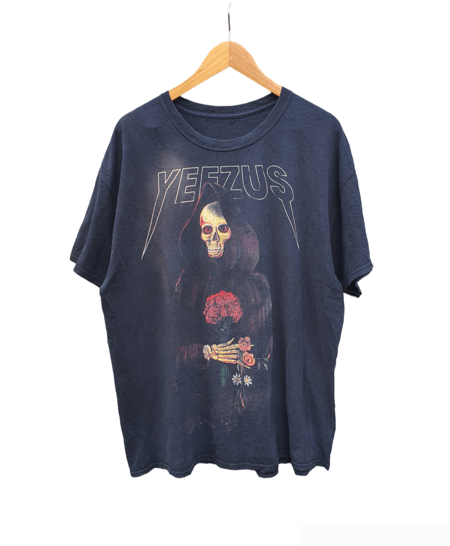 KANYE WEST Yeezus Tour Roses Reaper Faded Rap Tee