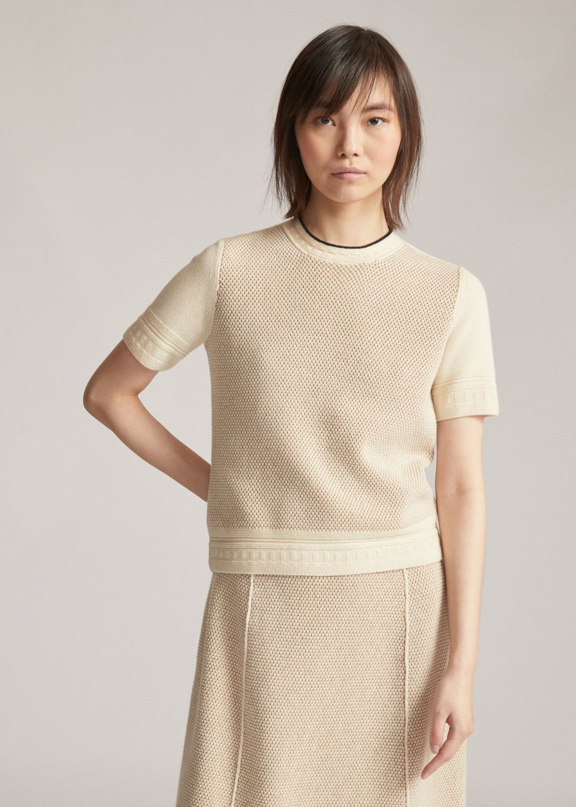 Loro Piana o1srvl11e0125 Sheffield Pike Short-Sleeved Sweater in Cream Size S / US 4 / IT 40 - 6 Thumbnail