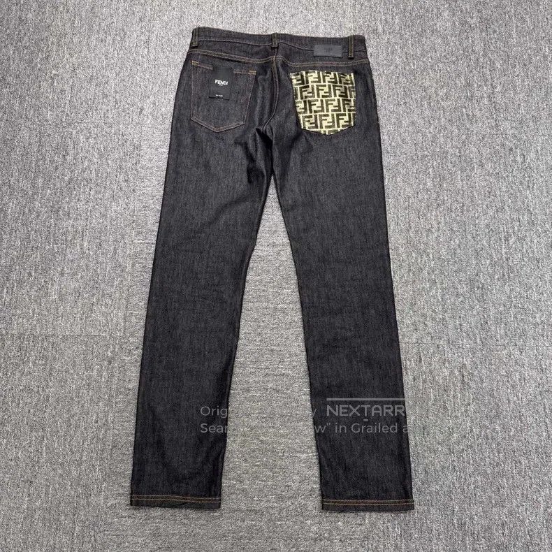 Fendi Fendi Golden Monogram Denim Pants Size US 33 - 5 Thumbnail