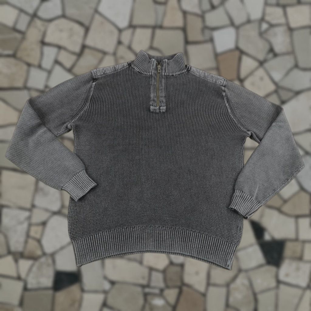 Tommy Bahama TOMMY BAHAMA Sweater Gray Large Waffle Knit Thermal 1/4 Zip Mock Neck Mens Size US L / EU 52-54 / 3 - 1 Thumbnail