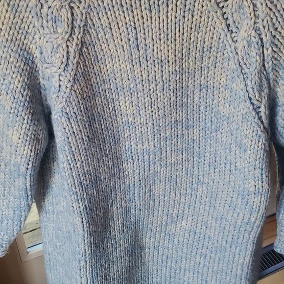 Vintage Vintage Handmade Pure Wool Blue Lined Heavy Knit Button-Down Size XL / US 12-14 / IT 48-50 - 5 Thumbnail