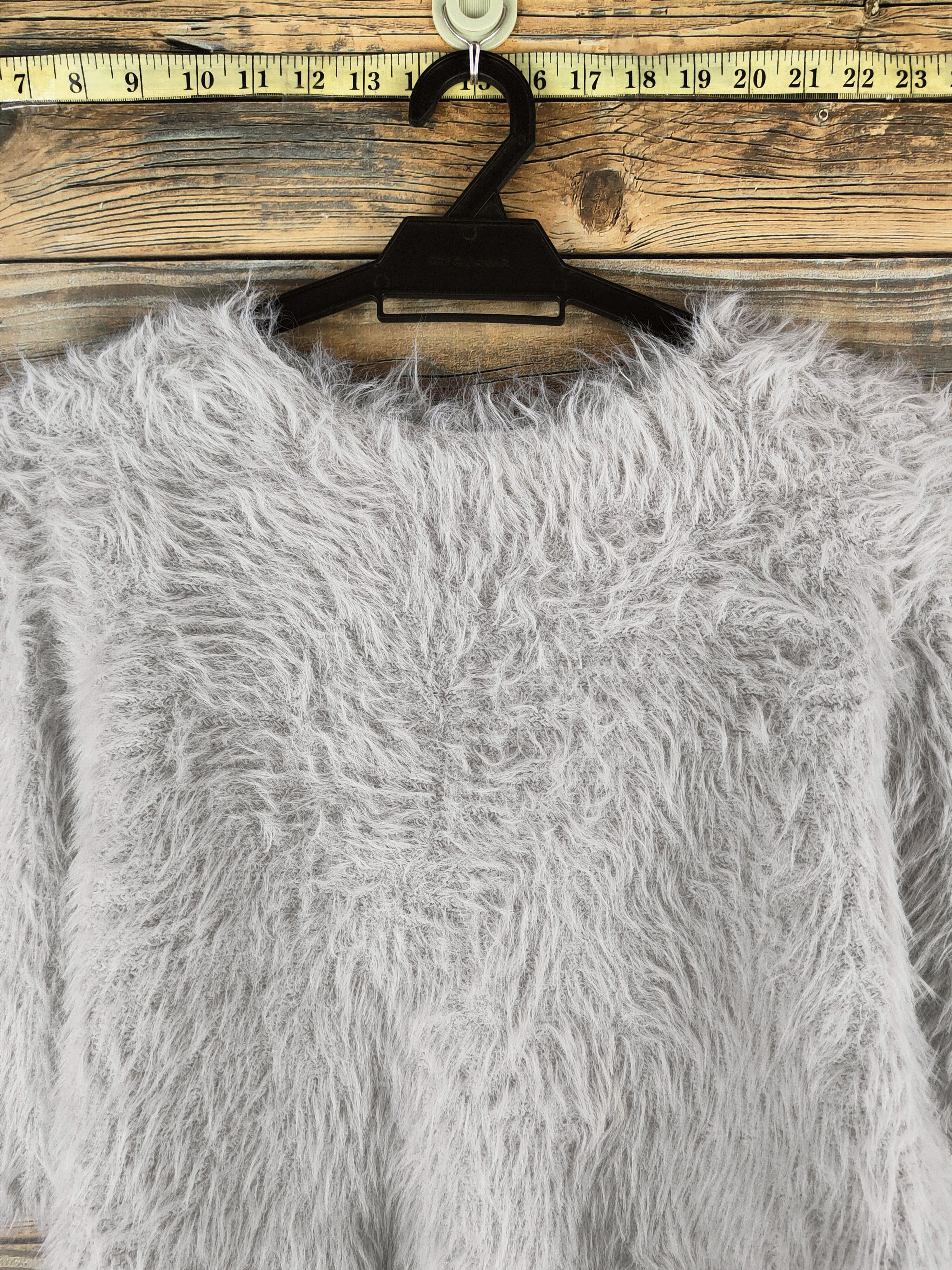 Japanese Brand DL r.p.s Gray Fur Mohair Knitwear #46-460 Size M / US 6-8 / IT 42-44 - 2 Thumbnail